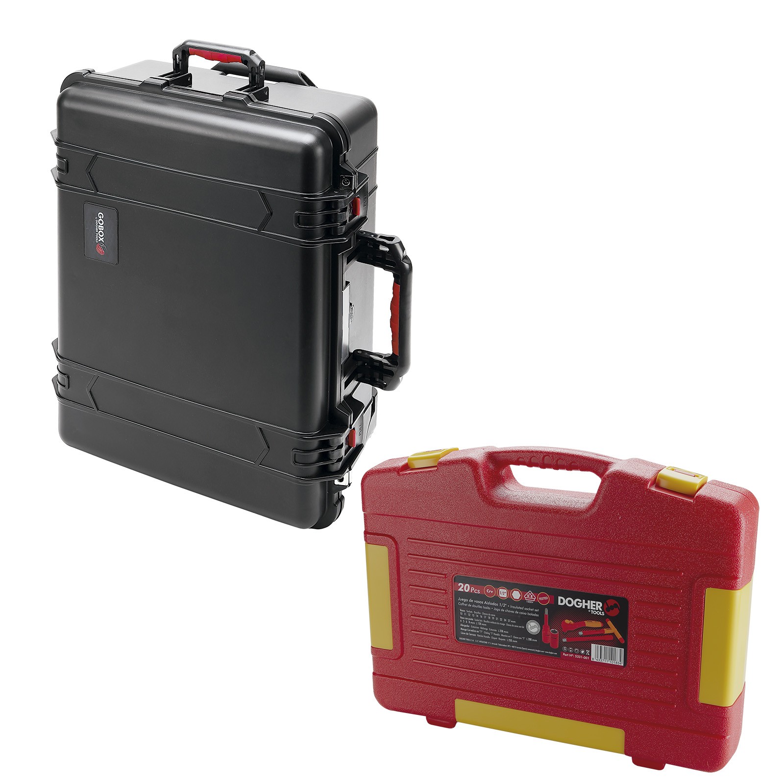 Trolley DOGHER GOBOX Hermético + Herramienta VDE + Maletín Vasos VDE
