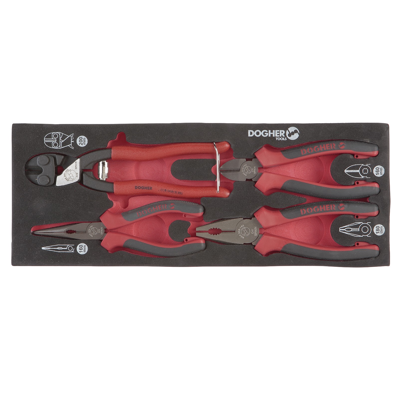 Bandeja Combinable 1/4 - 4 Alicates Profesional y Corte