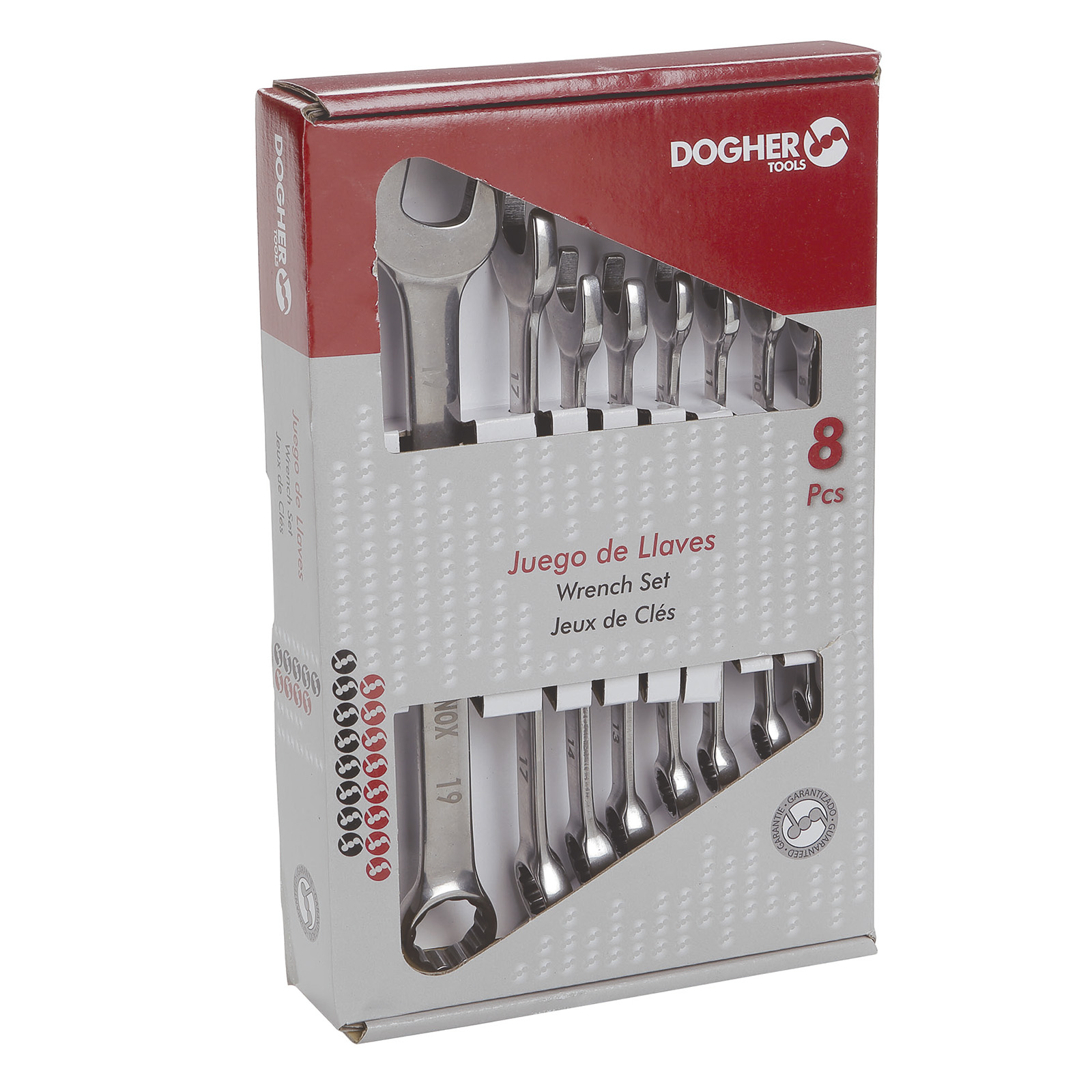 Caja 8 Llaves DOGHER Fijas Combinada Inox