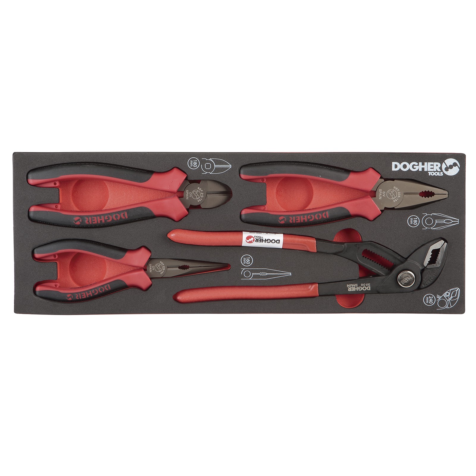 Bandeja Combinable 1/4 - 4 Alicates Tenaza Profesional