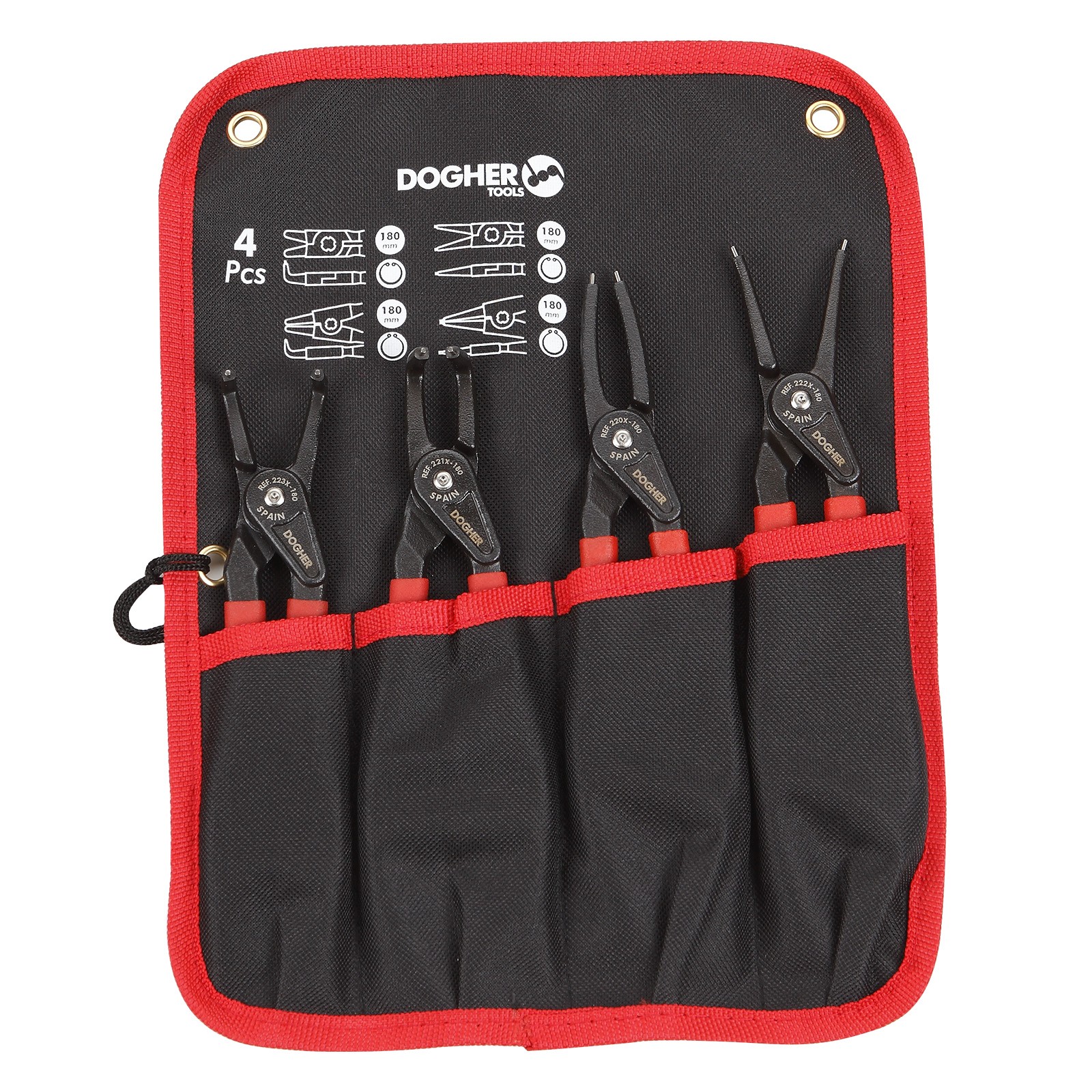 Bolsa 4 Alicates Seeger Pro DOGHER 180mm