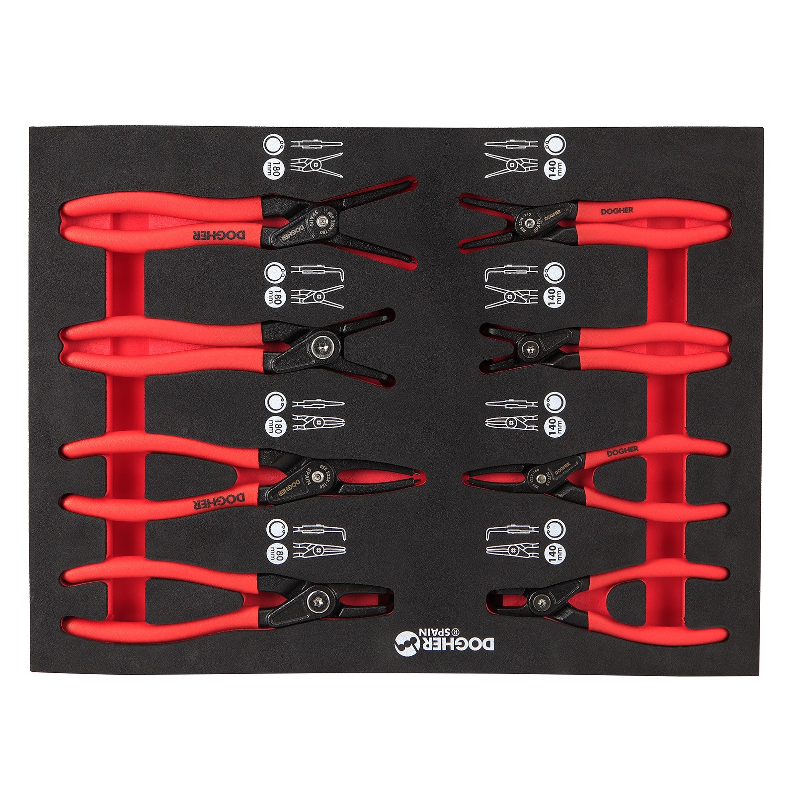 Bandeja Combinable DOGHER 1/2 Seeger Pro 8 Piezas