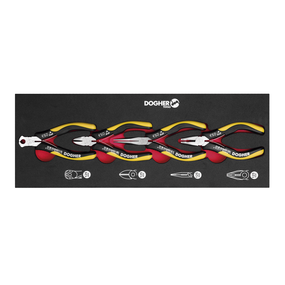 Bandeja Combinable 1/4 - 4 Mini alicates ESD