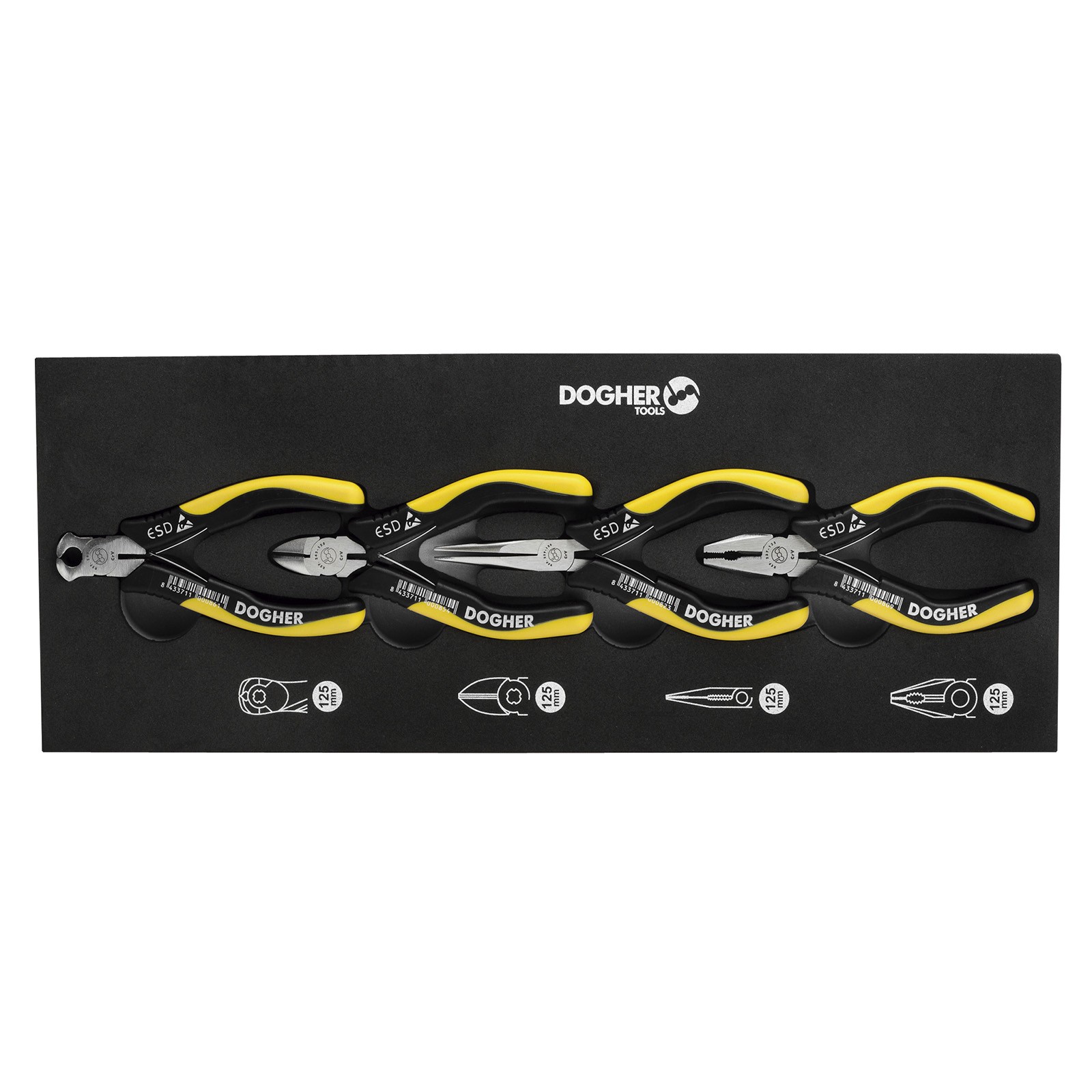 Bandeja Combinable DOGHER 1/4 - 4 Mini Alicates ESD
