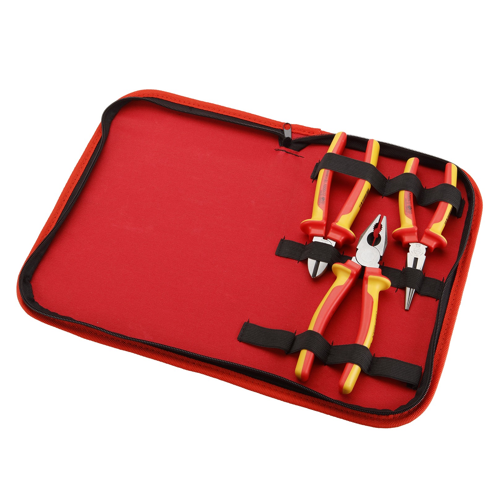 Juego 3 Alicates DOGHER Aislados Profesional VDE 1000V Funda Nylon