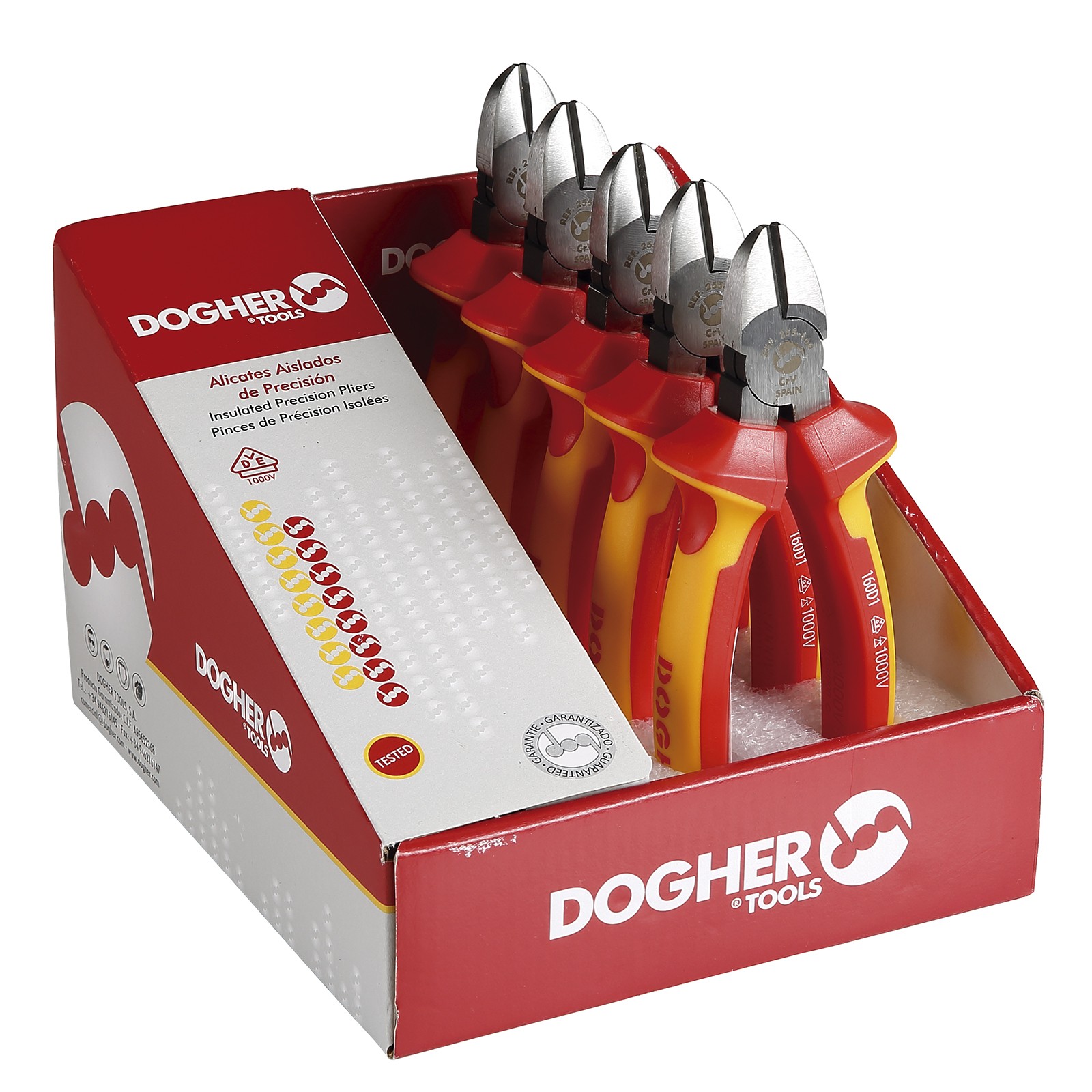 Expositor Mostrador Alicate Corte Diagonal DOGHER Aislado VDE 1000V 160mm