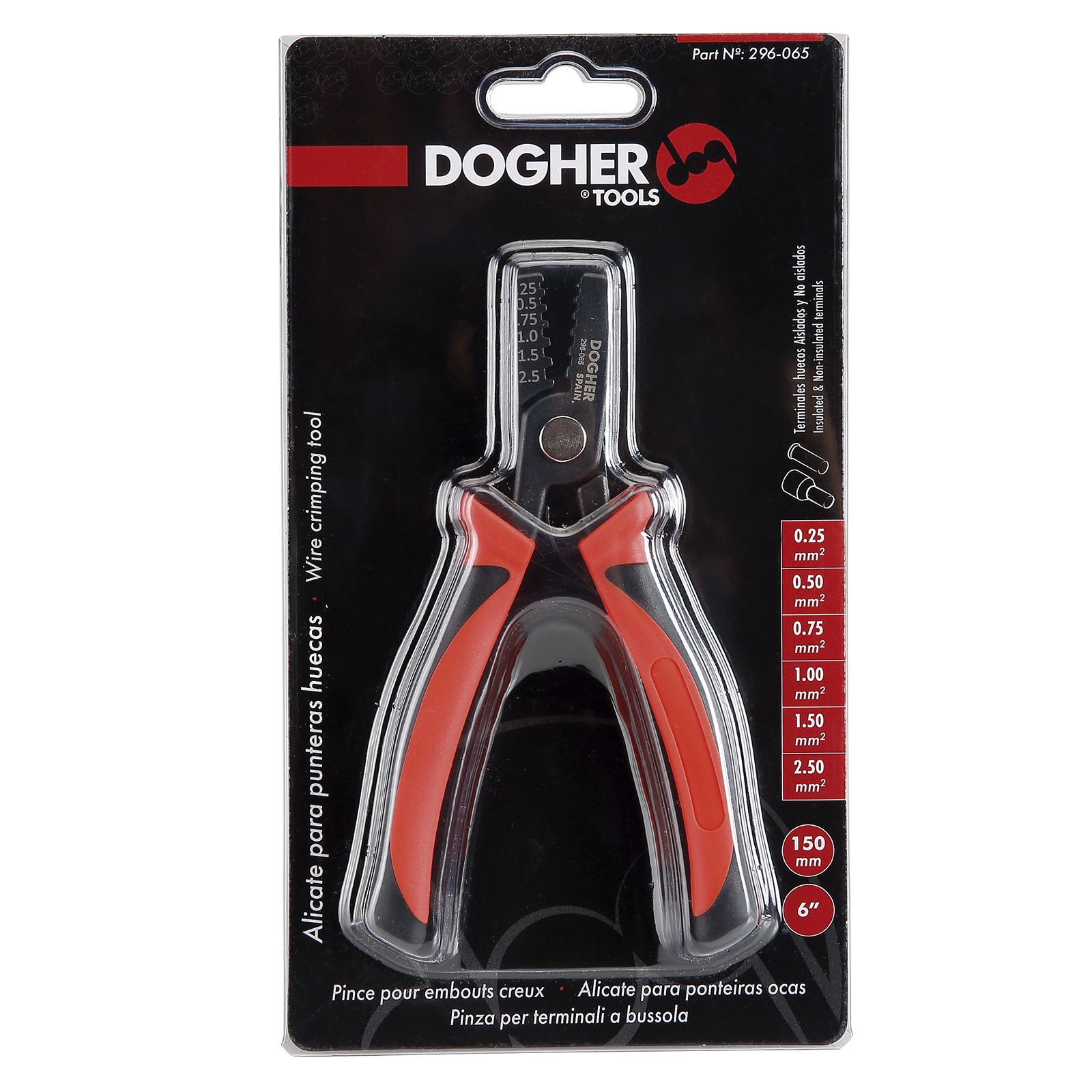 Alicate DOGHER Punteras Huecas 150mm