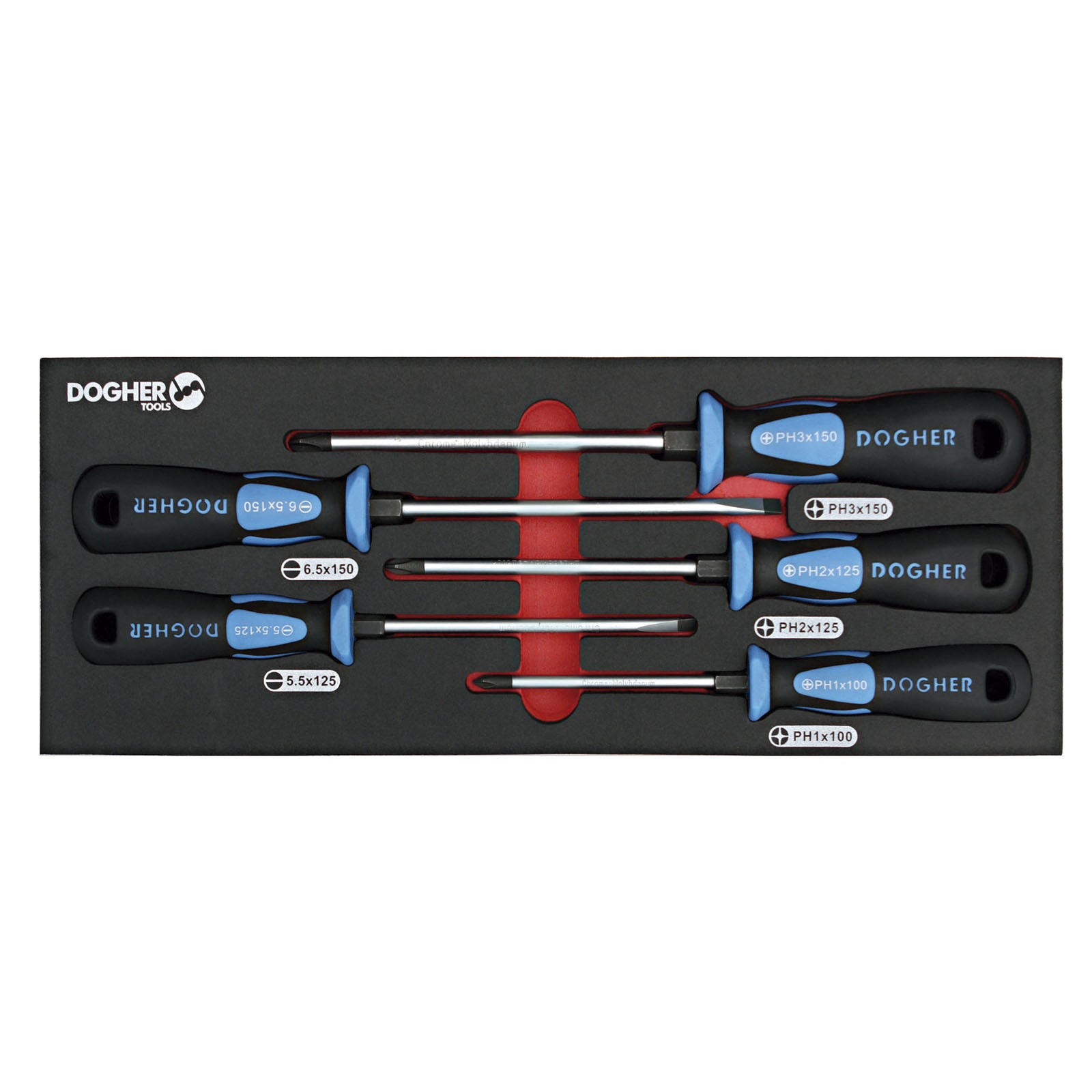 Bandeja Combinable DOGHER 1/4 - 5 Destornillador Boca Recta & Phillips Industrial
