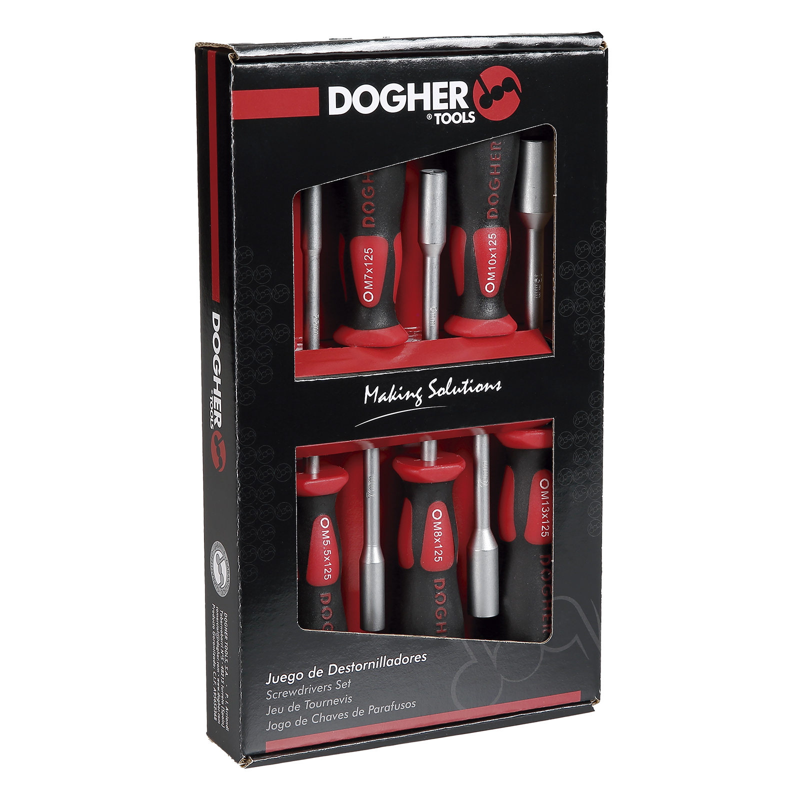 Juego 6 Destornillador Profesional DOGHER Boca Vaso Hexagonal Cartón