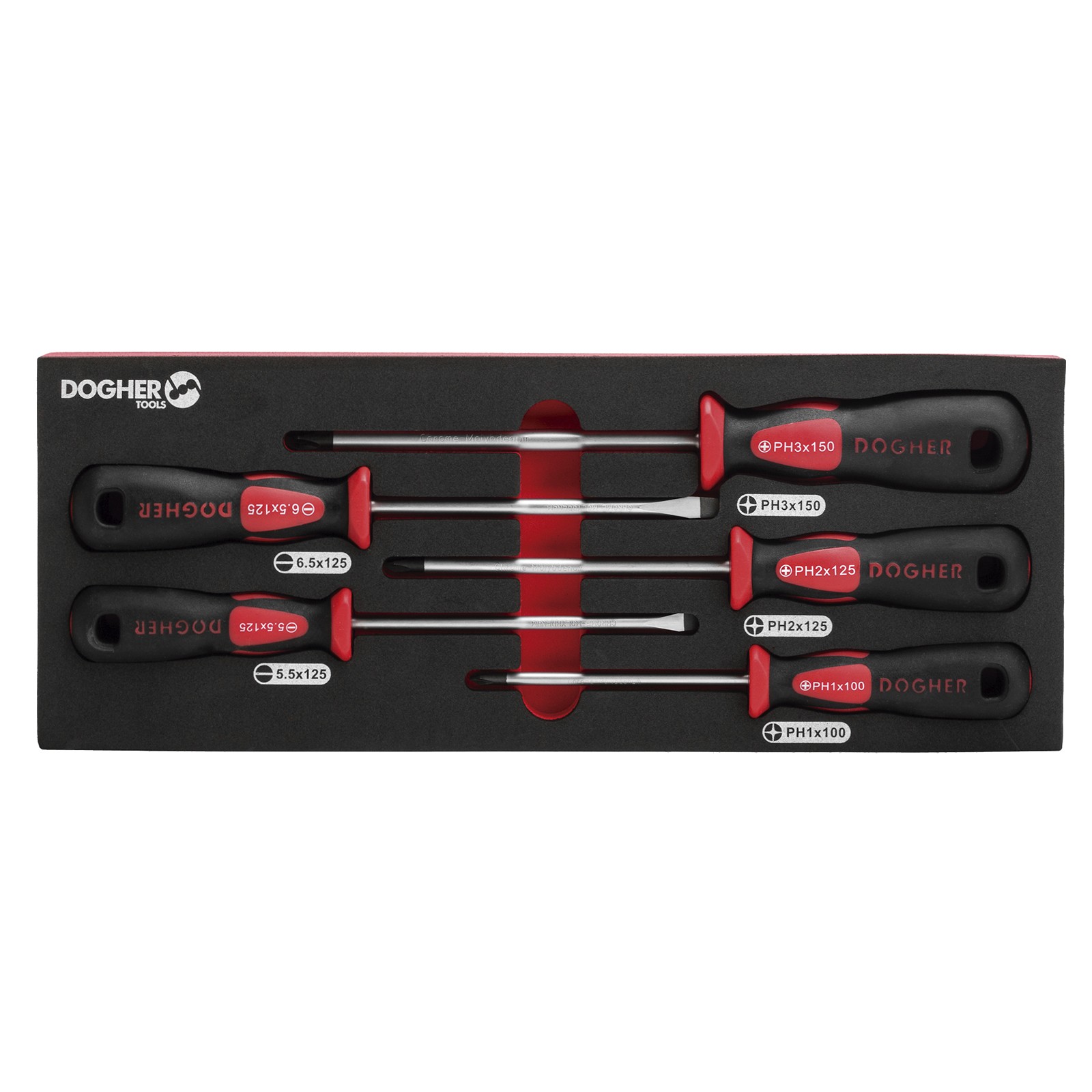 Bandeja Combinable DOGHER 1/4 - 5 Destornillador Profesional Boca 2 Plana & 3 Phillips