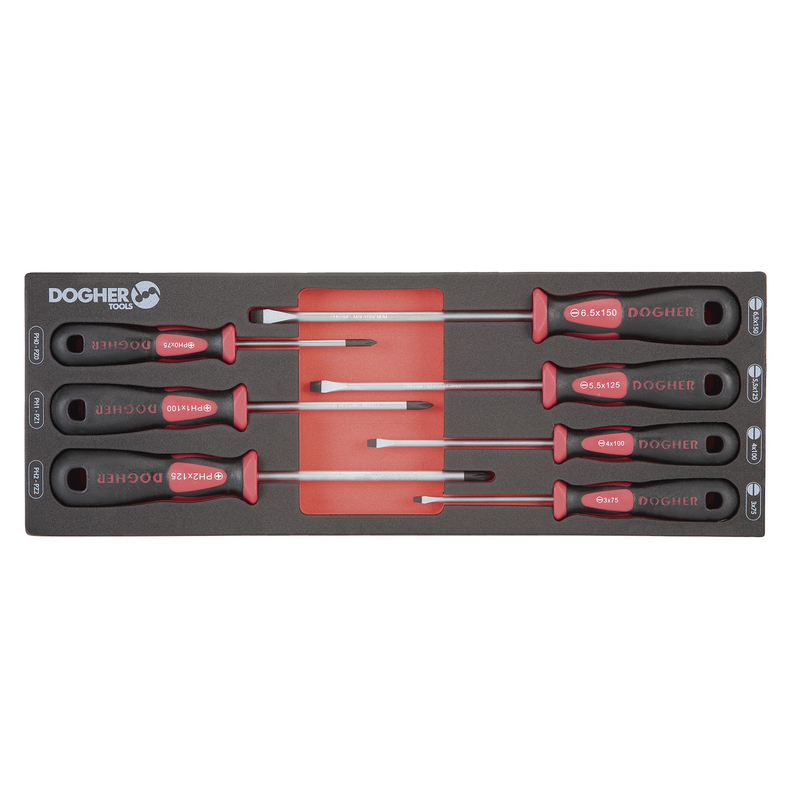 Bandeja Combinable 1/4 - 7 - Destornillador Plano y Pozidriv Profesional