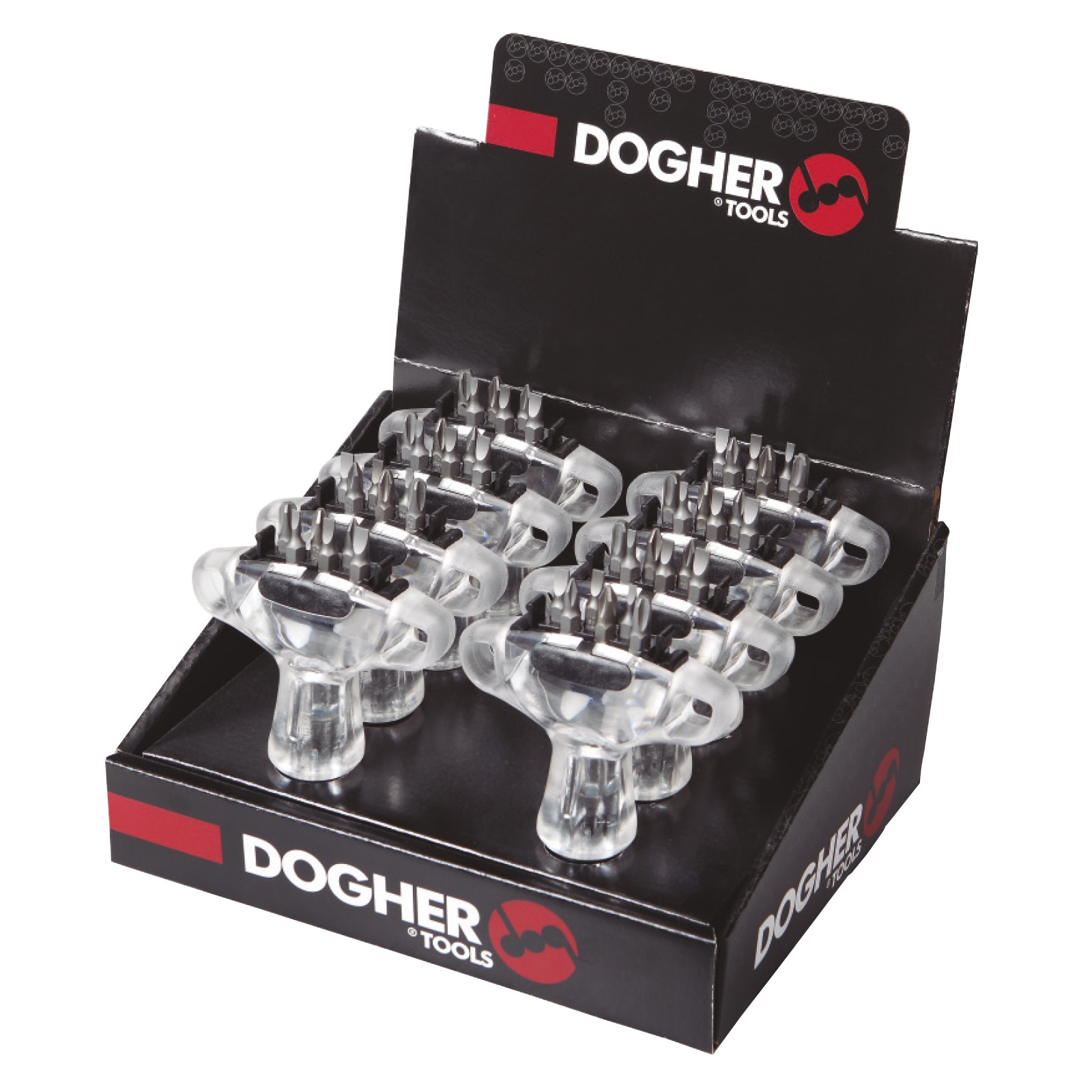 Expositor Mostrador 8 Llave Carraca DOGHER En T Punta Hexagonal 1/4
