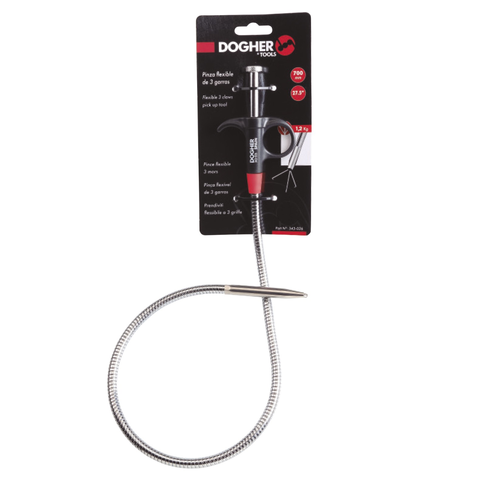 Pinza Flexible de 3 Garras DOGHER con Anilla Acción 700mm