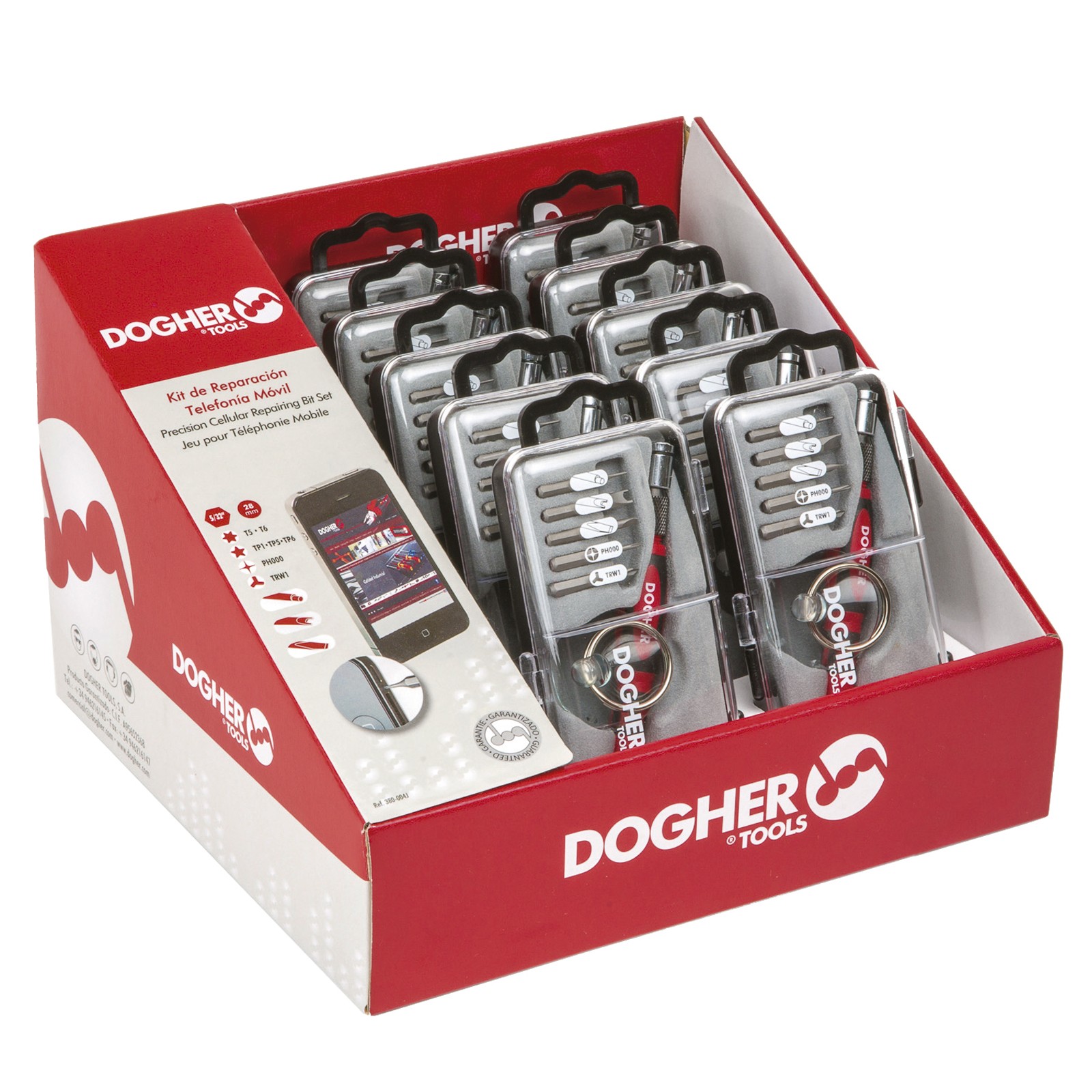 Expositor Mostrador Juego Destornillador Profesional Precisión DOGHER 10 Puntas Para Teléfono Móvil