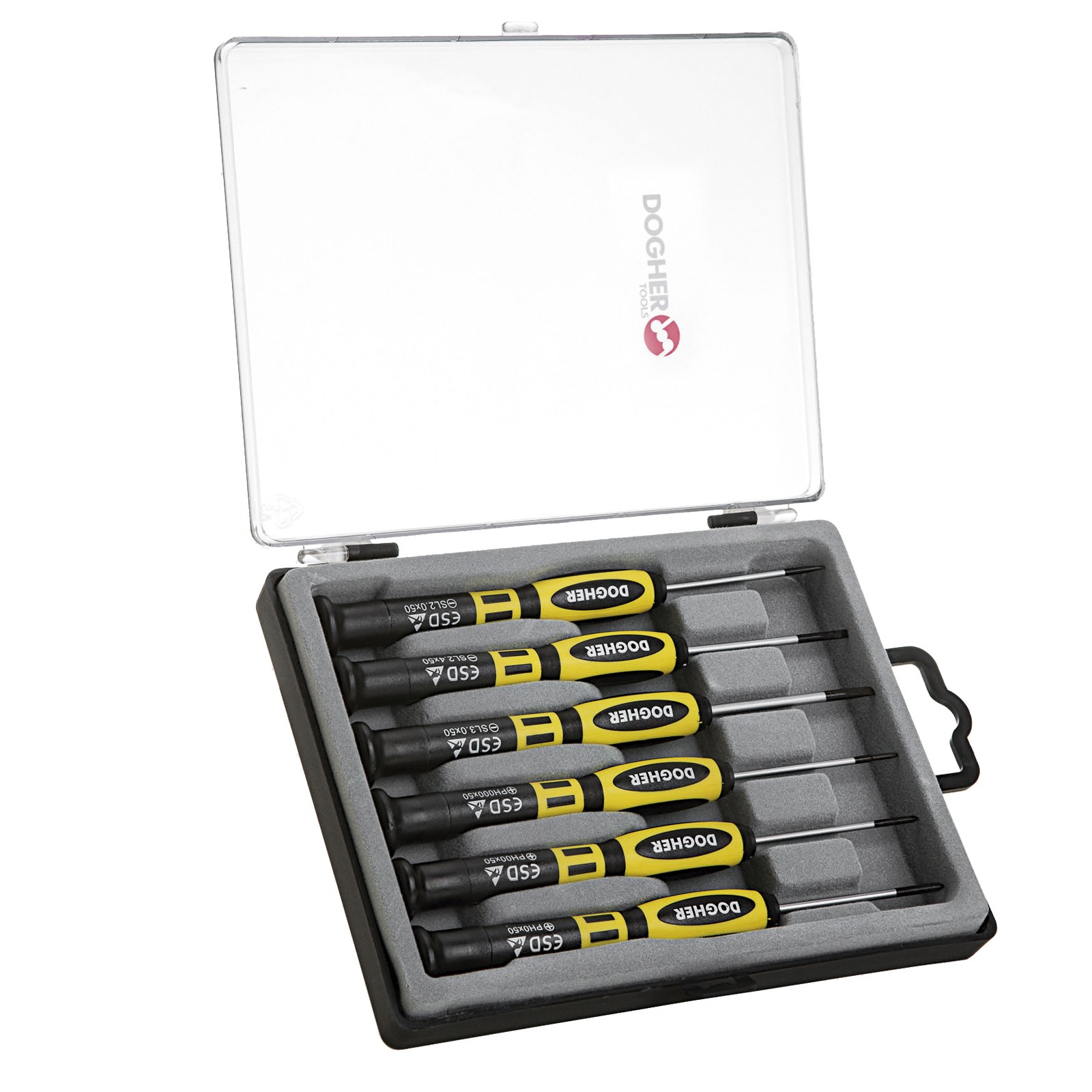 Juego 6 Destornillador Profesional DOGHER Precisión ESD CrMo Recta Phillips