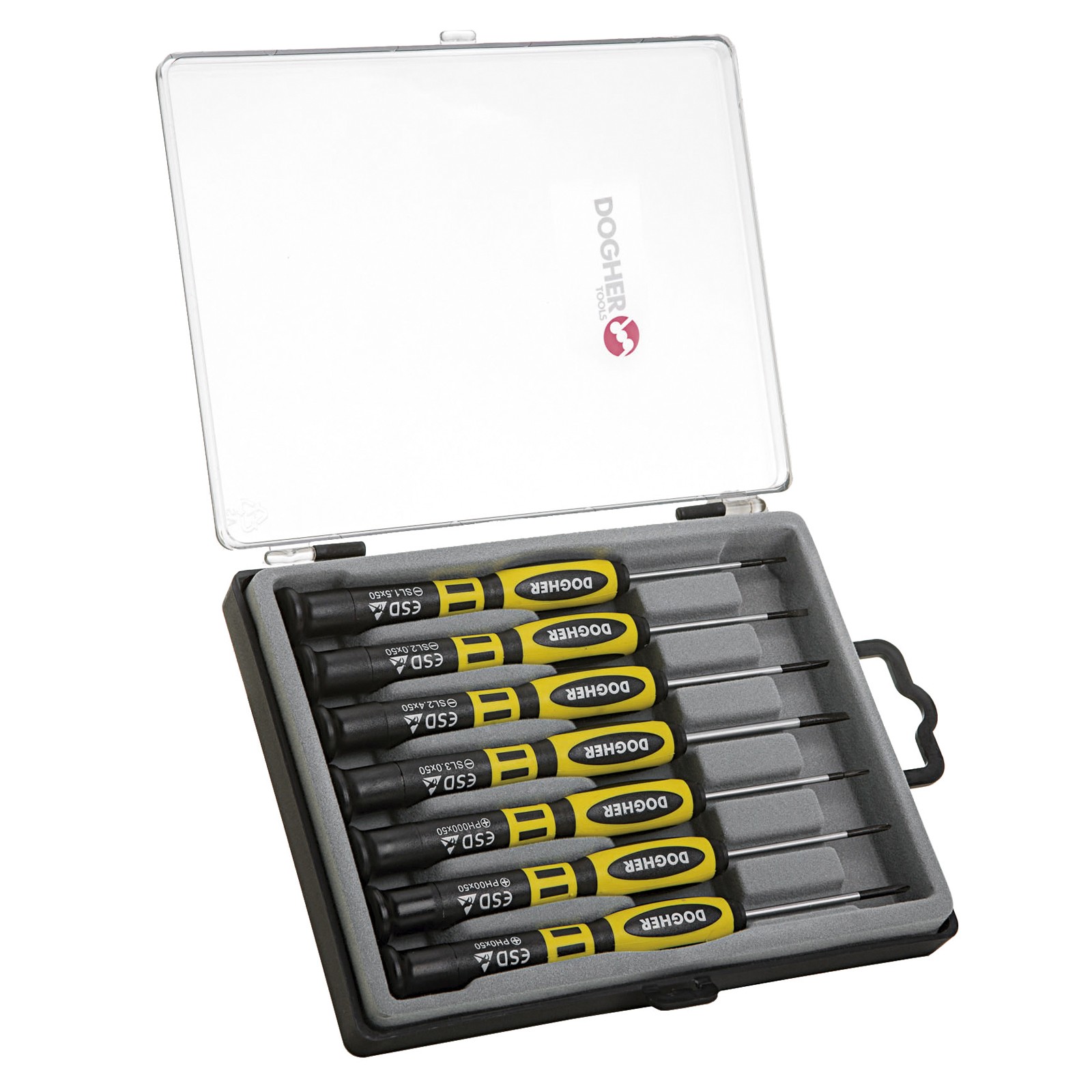 Juego 7 Destornillador Profesional DOGHER Precisión ESD CrMo Recta Phillips