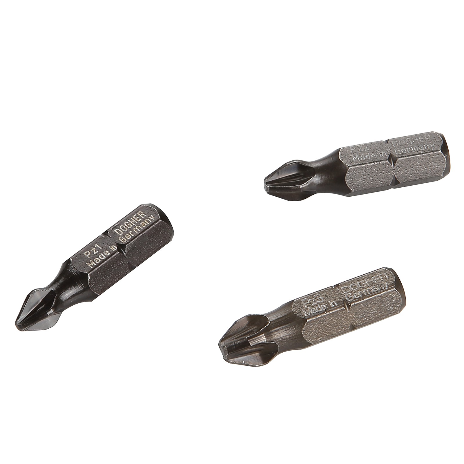Caja de 3 Puntas de Atornillar DOGHER 25mm Pozidriv PZ1+PZ2+PZ3