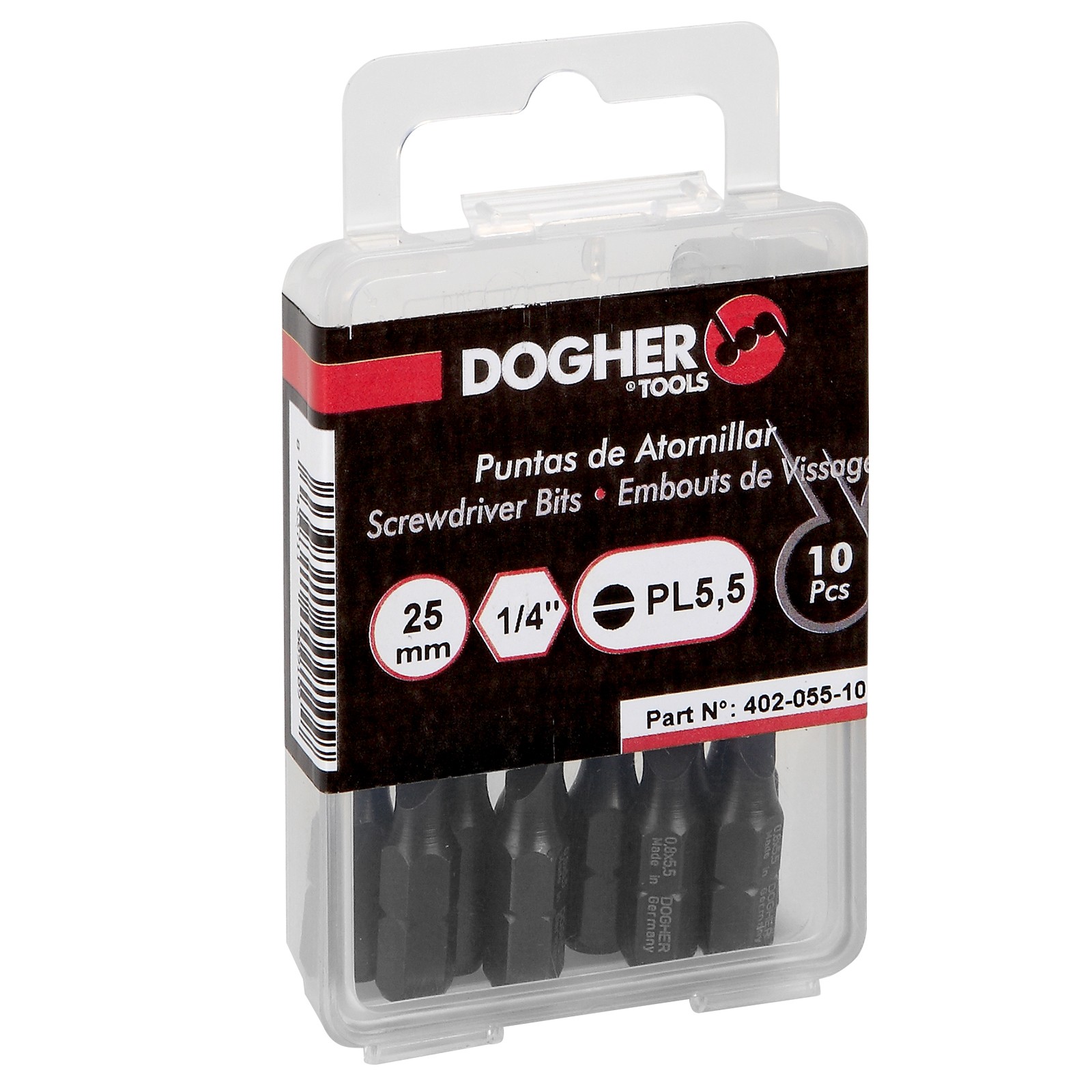 Caja 10 Puntas de Atornillar DOGHER S2 25mm Recta