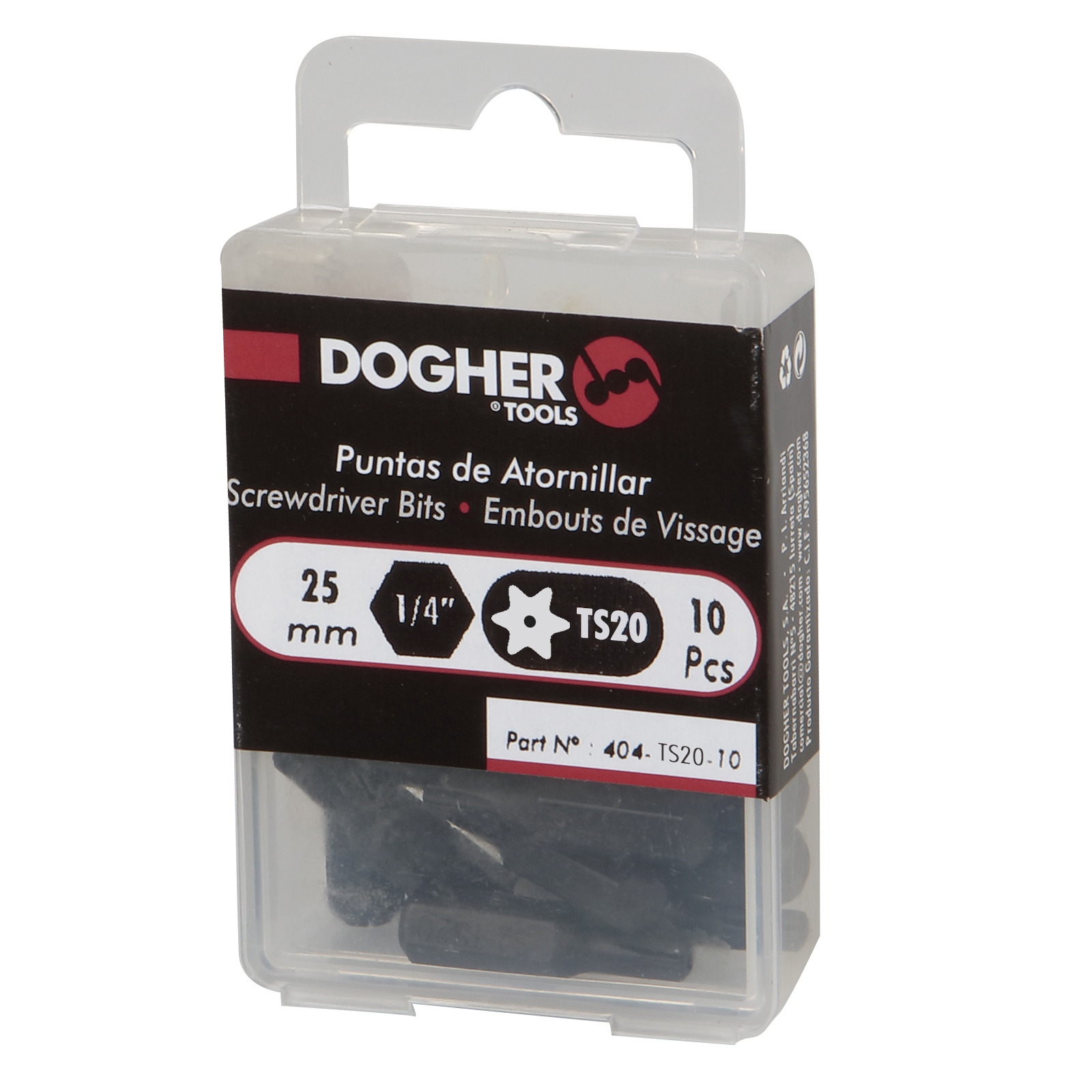 Caja 10 Puntas de Atornillar DOGHER S2 25mm Torx Seguridad