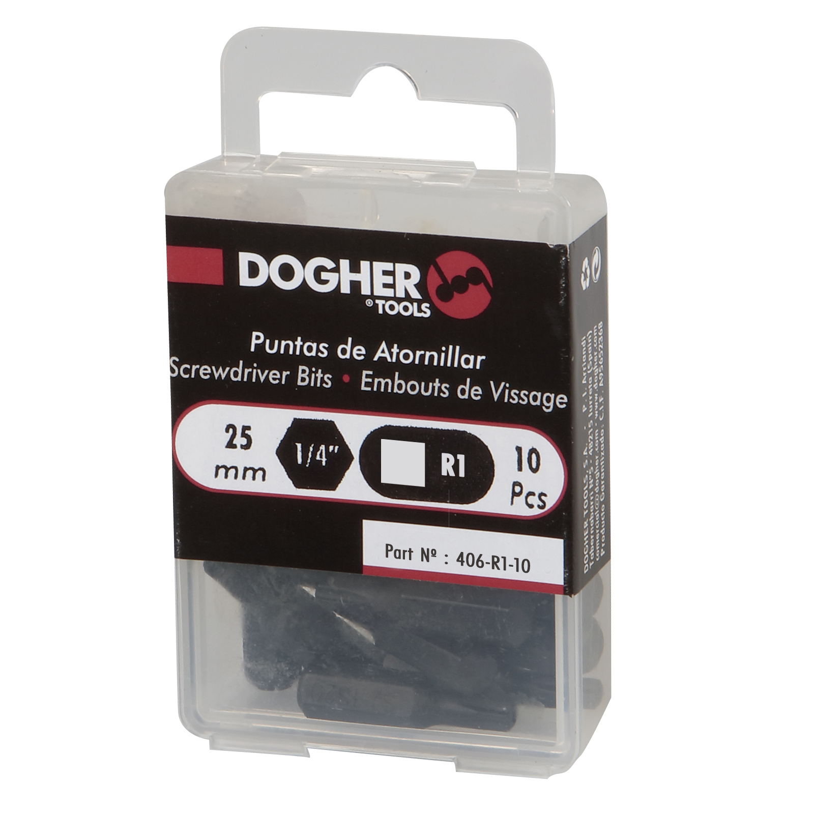 Caja 10 Puntas de Atornillar DOGHER S2 25mm Robertson