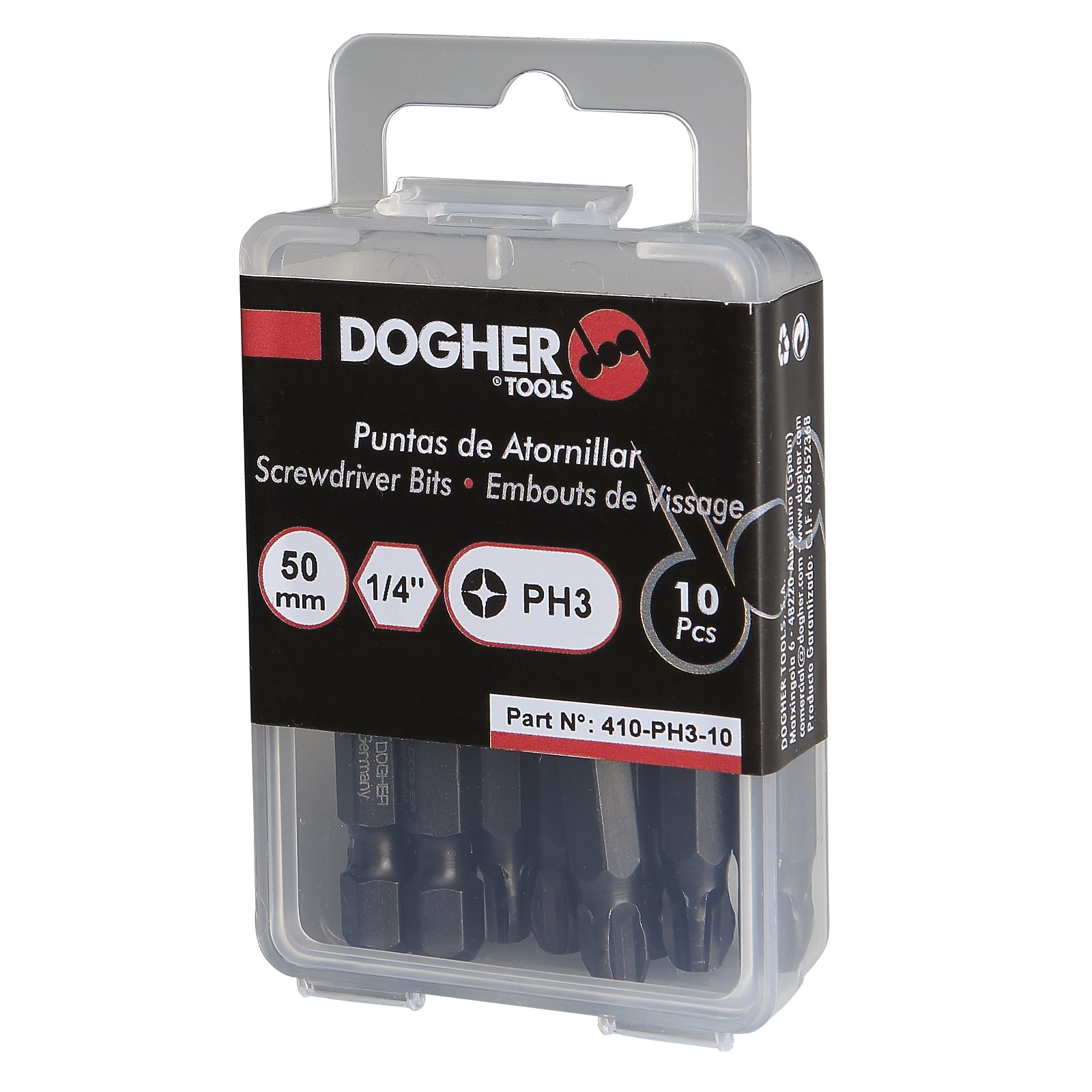 Caja 10 Puntas de Atornillar DOGHER S2 50mm Phillips