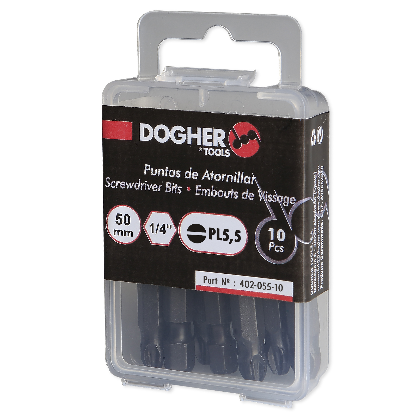Caja 10 Puntas de Atornillar DOGHER S2 50mm Recta