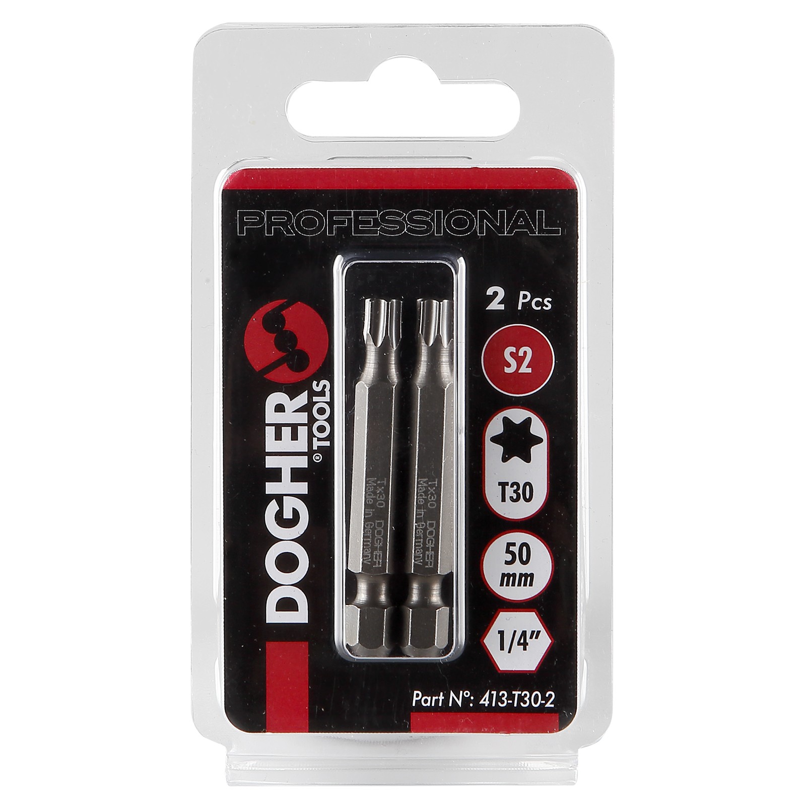 Imagen del producto Blíster 2 Puntas de Atornillar DOGHER S2 50mm Torx
