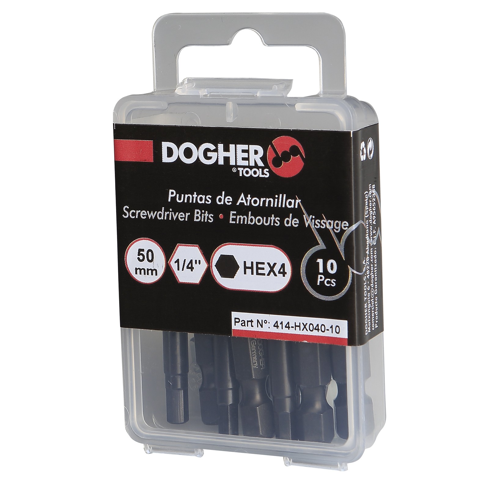 Caja 10 Puntas de Atornillar 1/4" S2 50mm Hexagonal HX2,0