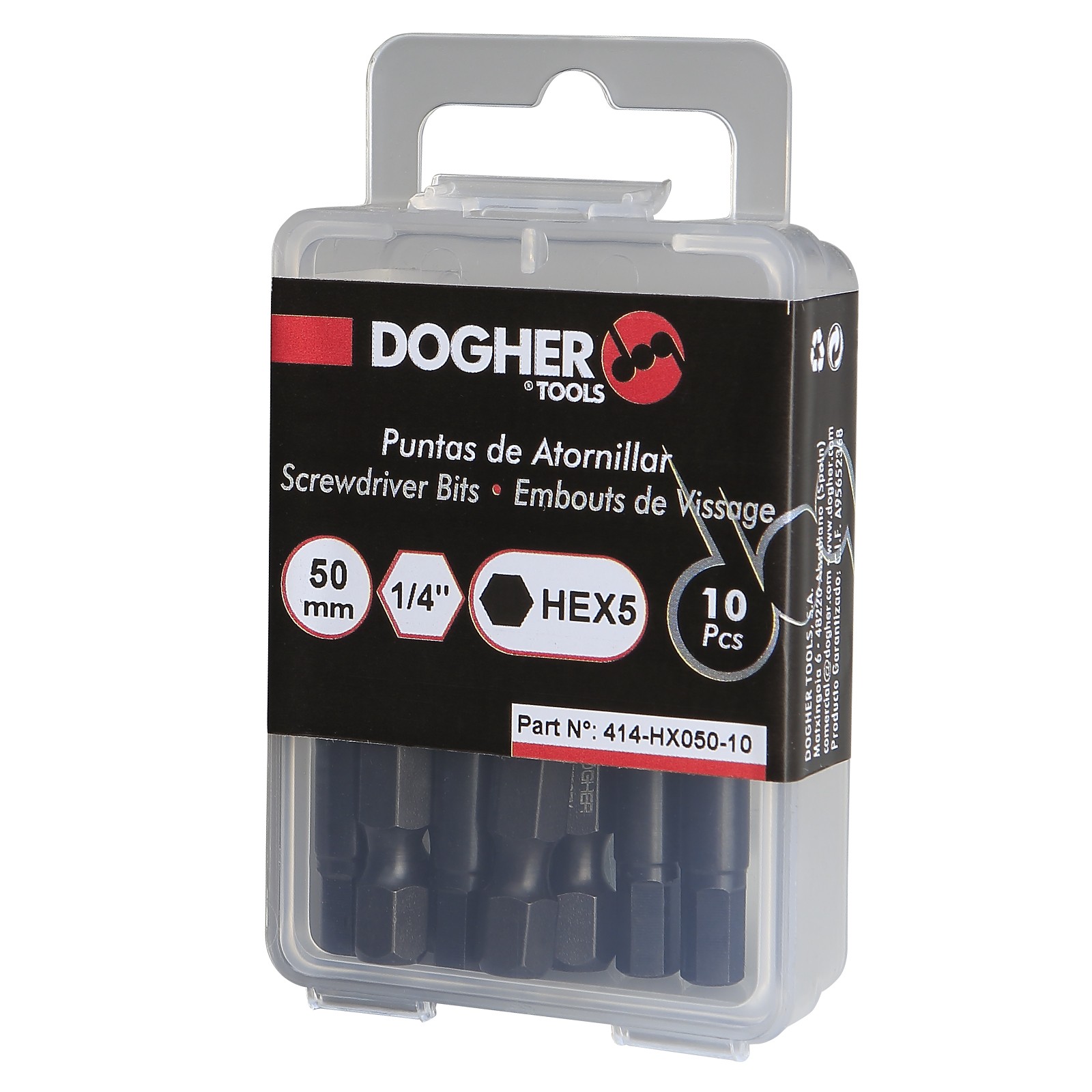 Caja 10 Puntas de Atornillar DOGHER S2 50mm Hexagonal