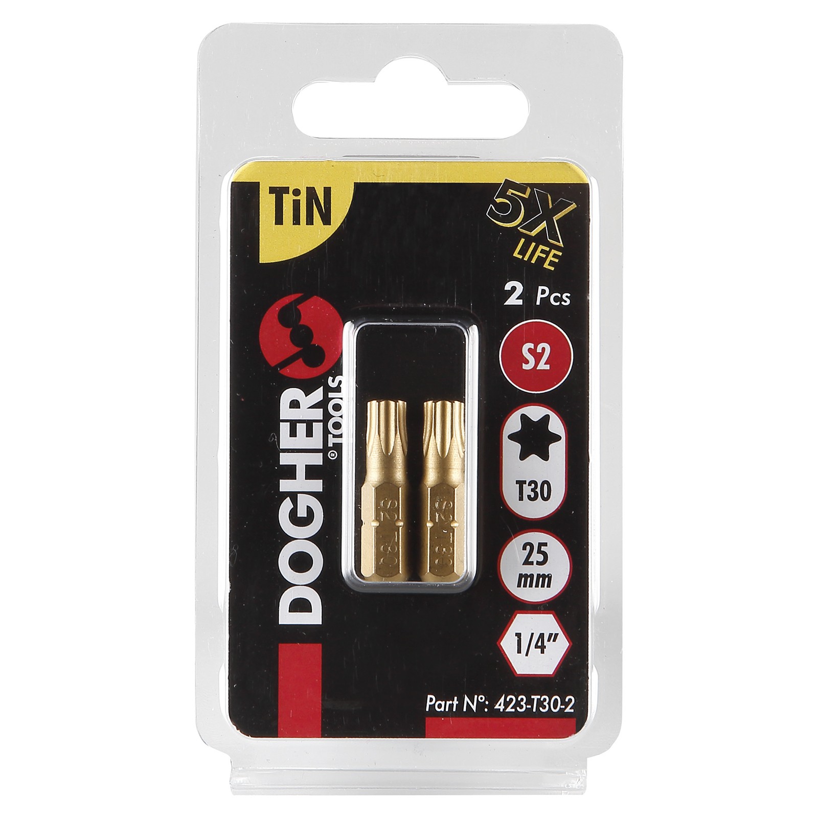 Imagen del producto Blíster 2 Puntas de Atornillar DOGHER S2 25mm Torx TiN