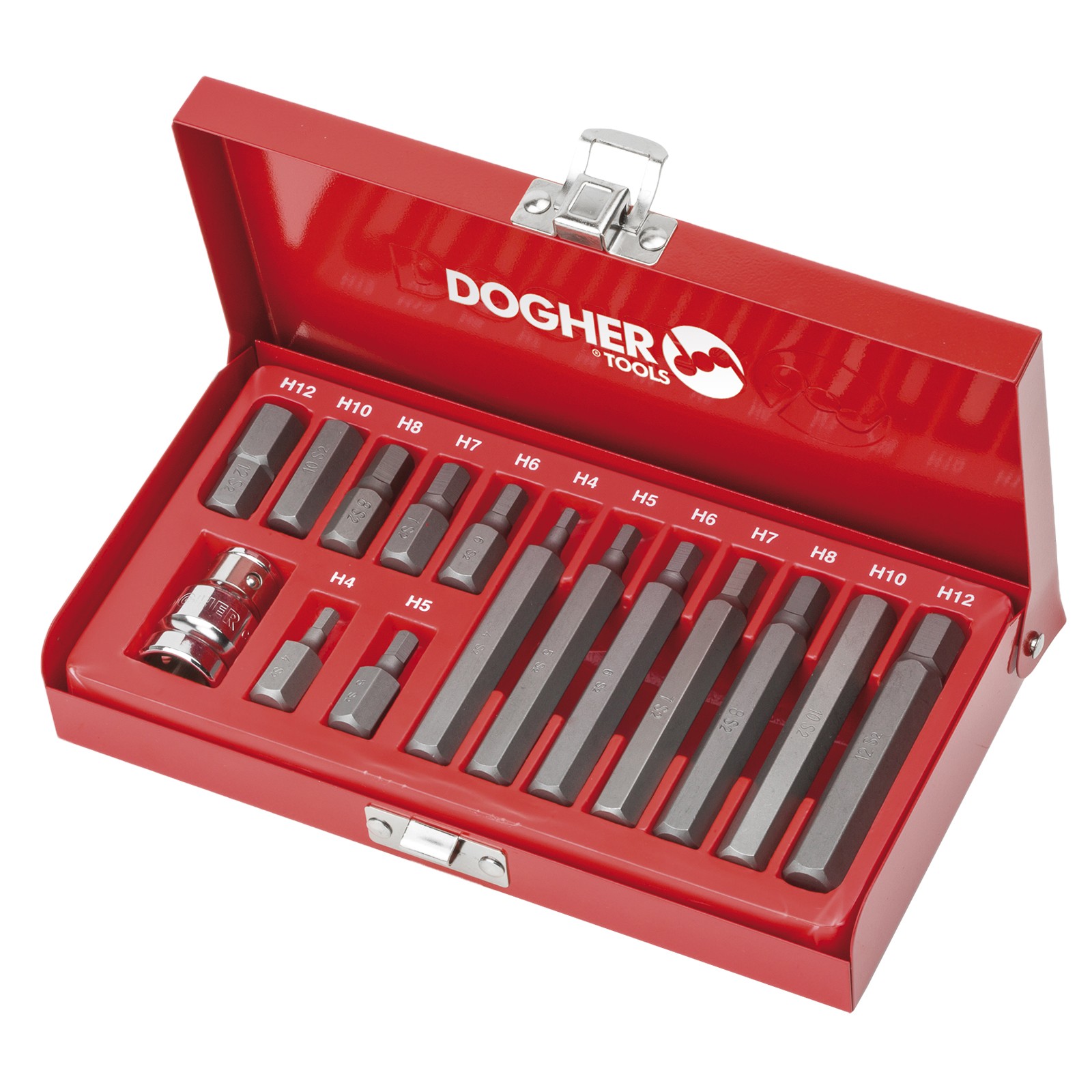 Estuche 15 Puntas de Atornillar DOGHER 10mm S2 Hexagonales