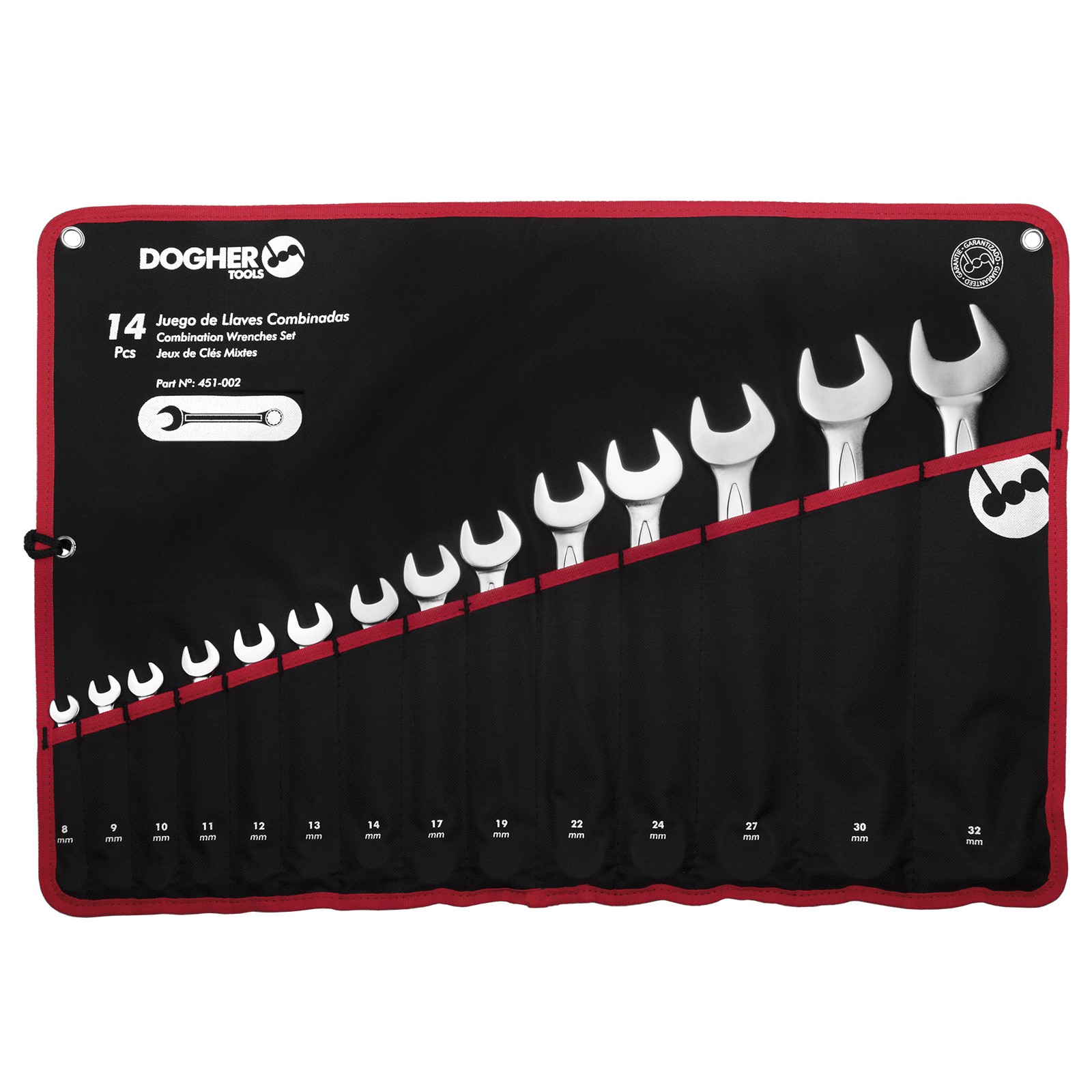 Bolsa Nylon 14 Llaves DOGHER Combinadas 8-32mm