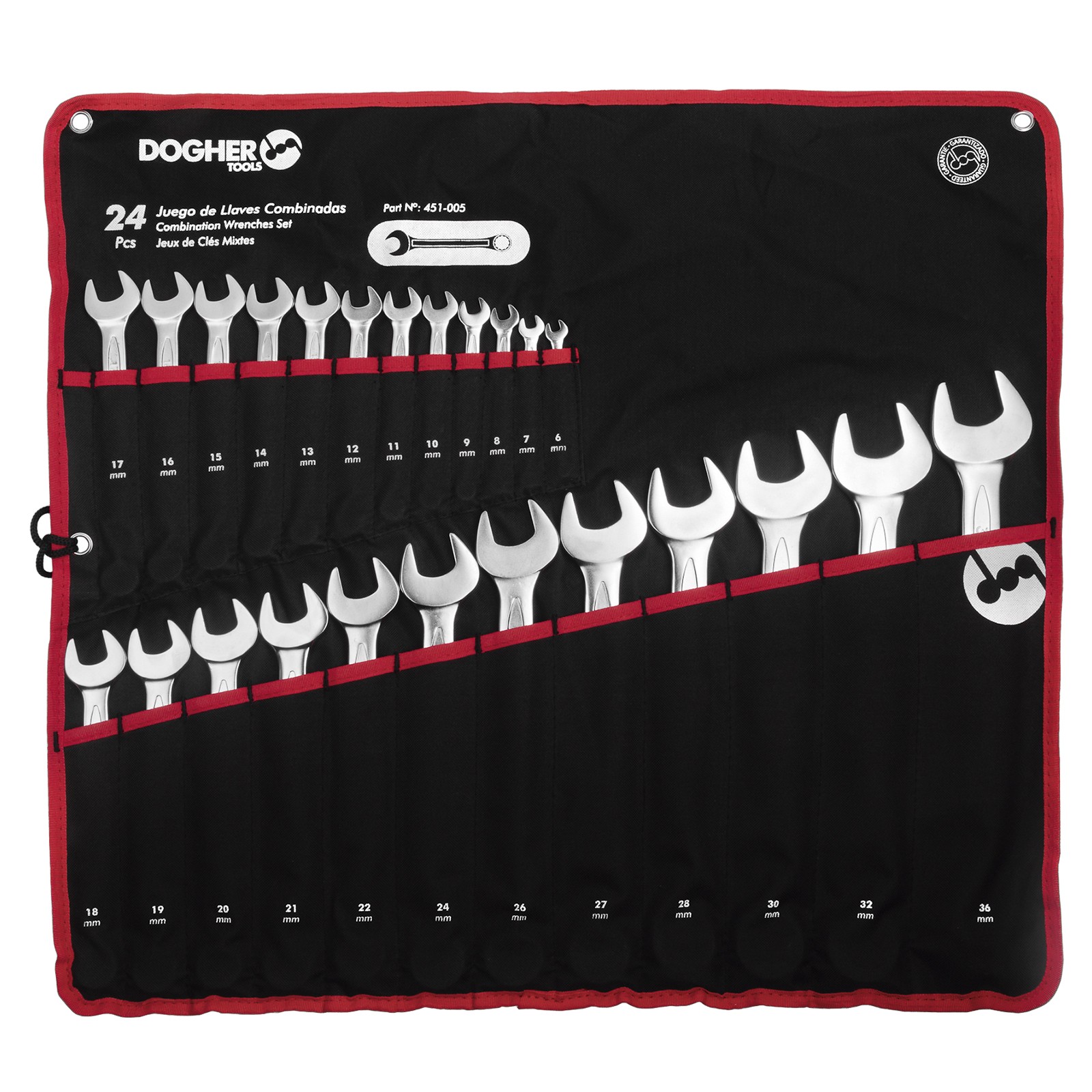 Bolsa Nylon 24 Llaves DOGHER Combinadas 6-36mm