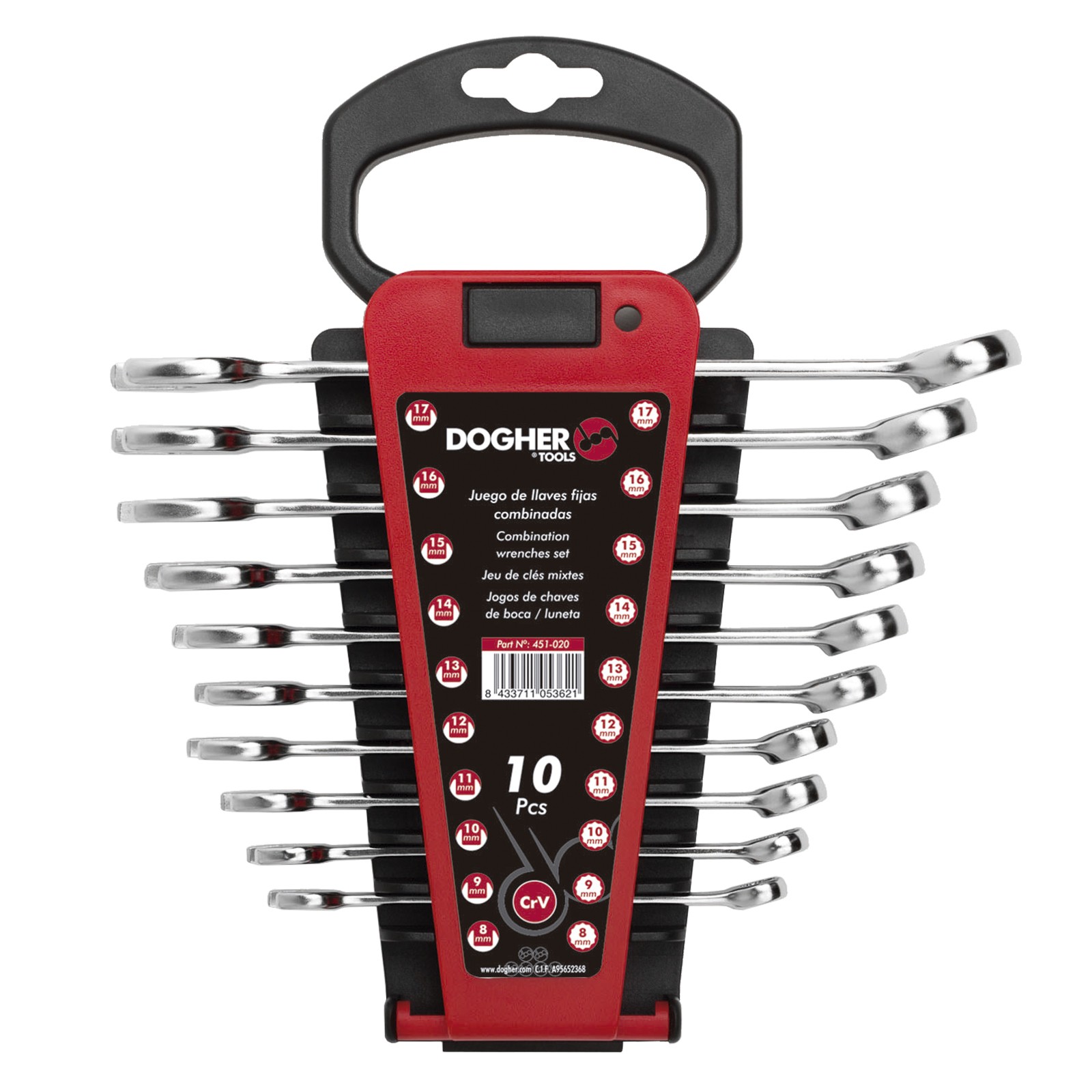 Juego 10 Llaves DOGHER Combinadas 8-17 Soporte Plástico