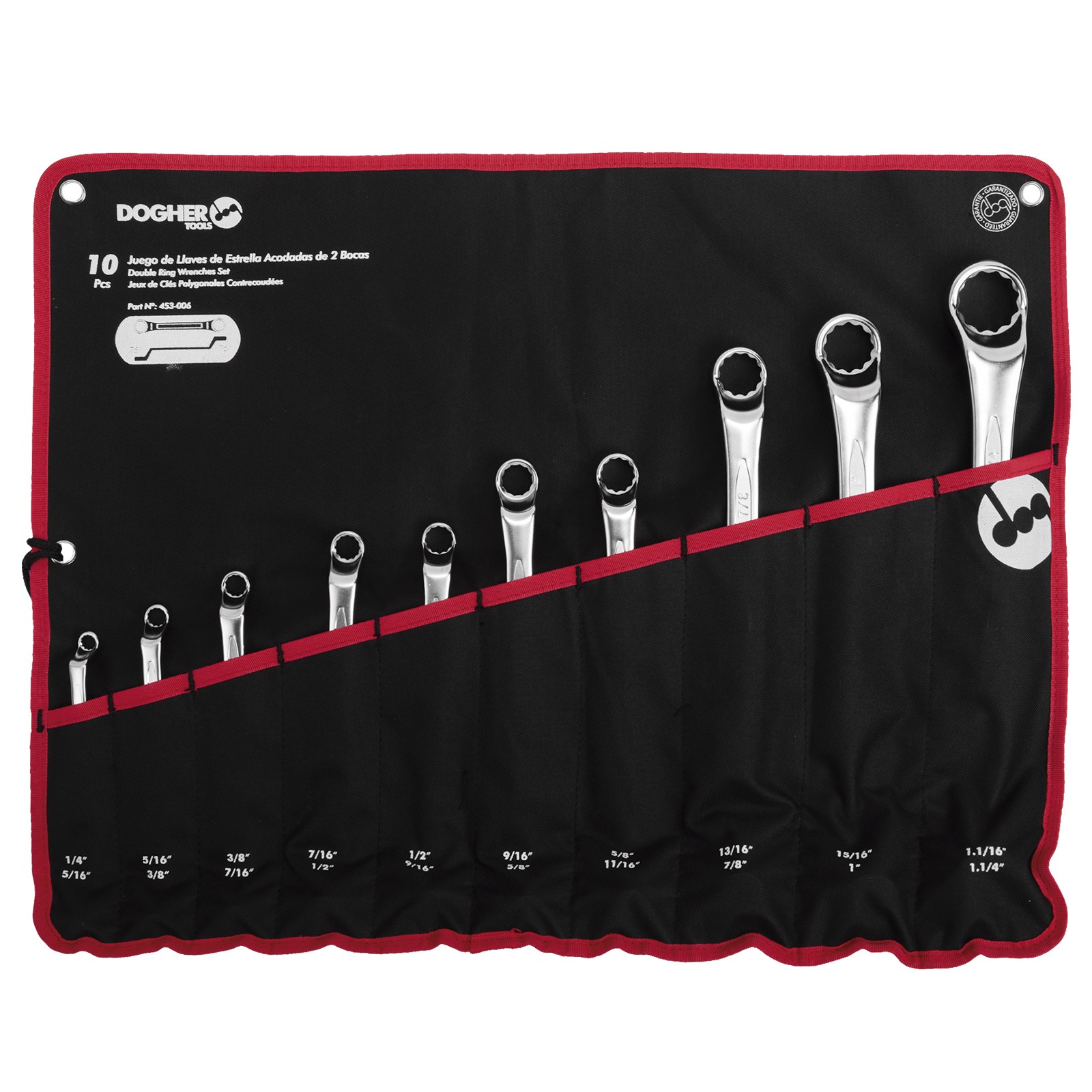 Bolsa de Nylon DOGHER 10 Llave Dos Bocas CrV Estrella Acodada SAE Vacía
