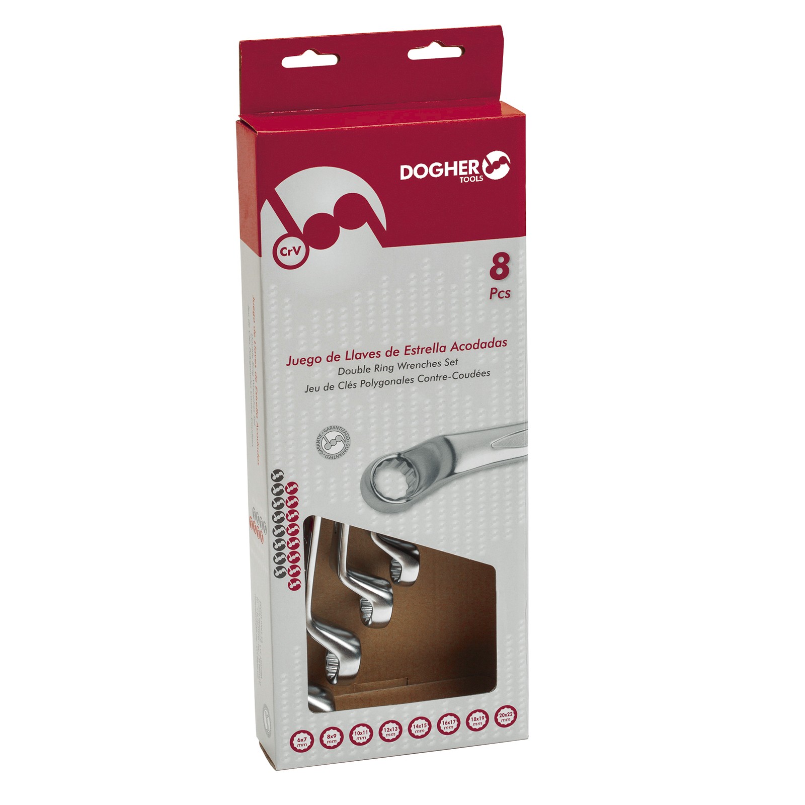 Caja 8 Llaves Doble Boca DOGHER CrV Estrella Acodada