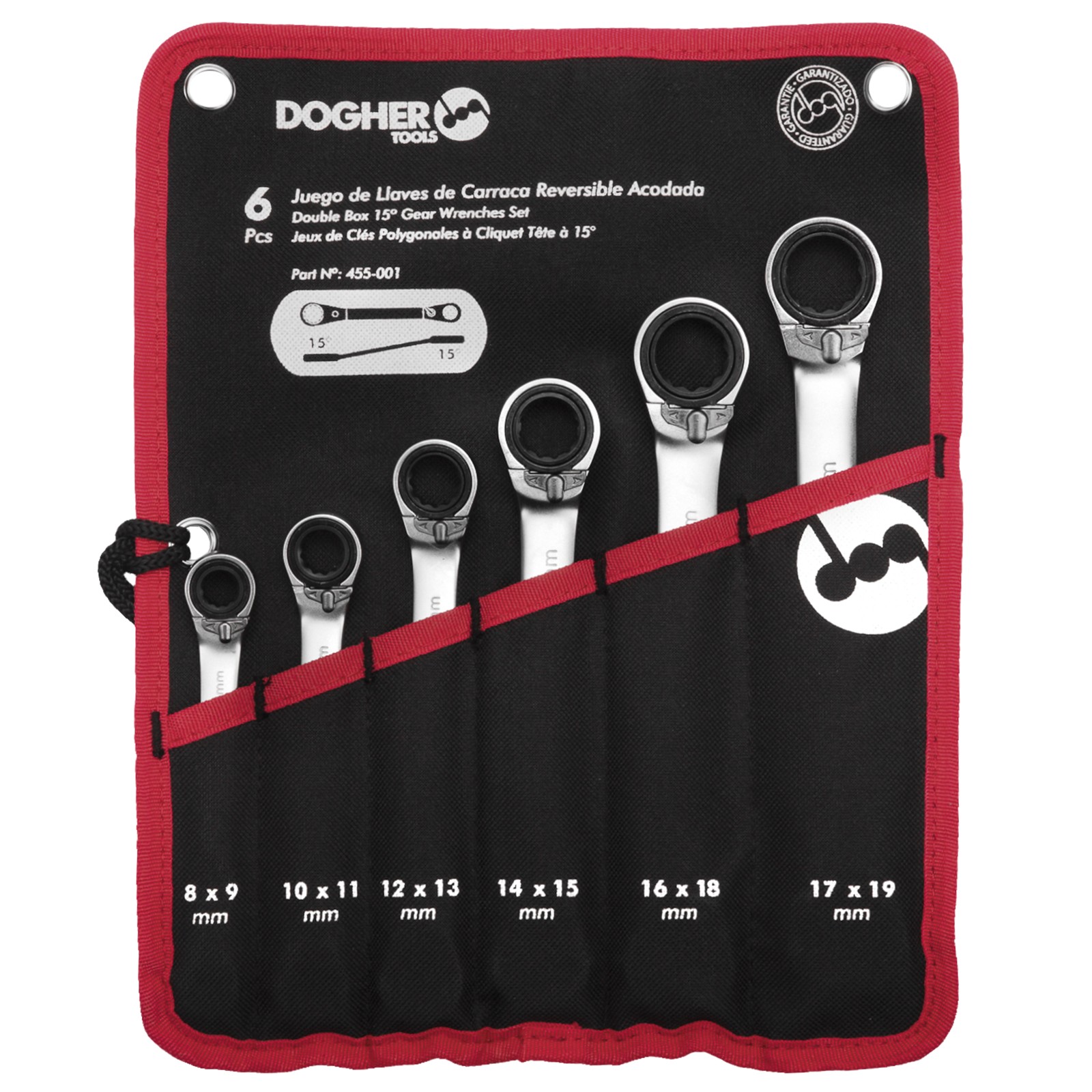 Bolsa Nylon 6 Llaves DOGHER Reversibles Acodadas 15ºCrV