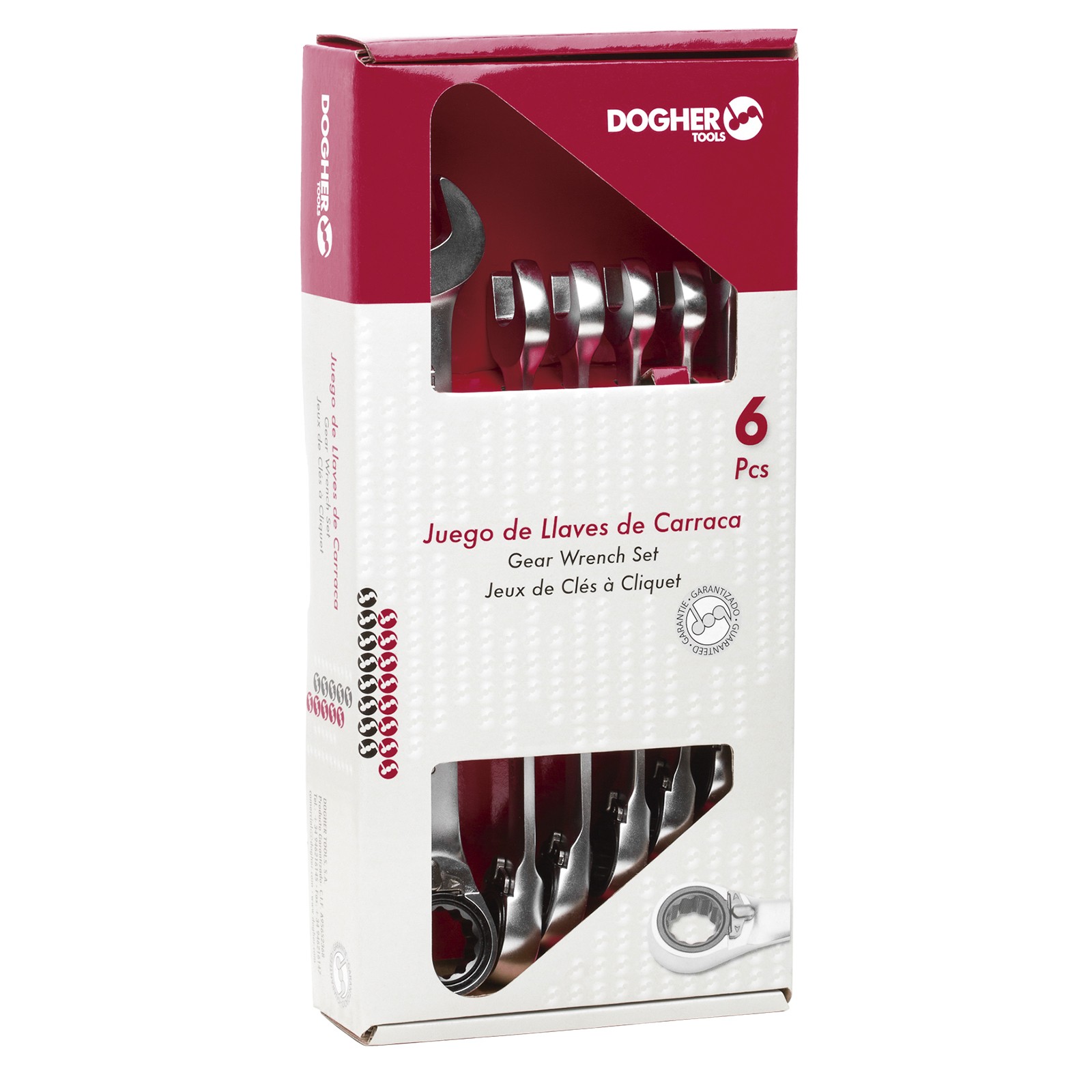 Caja 6 Llaves Combinadas DOGHER CrV de Carraca Reversible 10-17