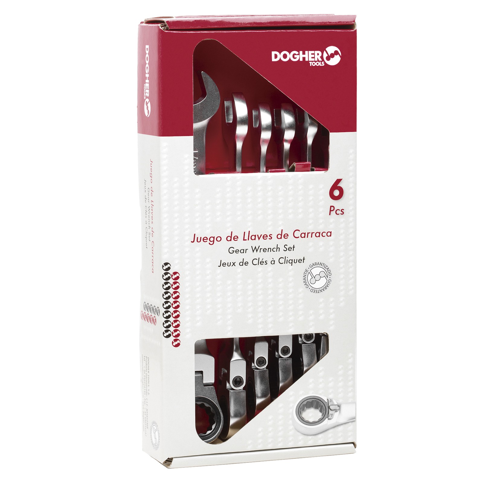 Caja 6 Llaves Combinadas DOGHER CrV de Carraca Flexible
