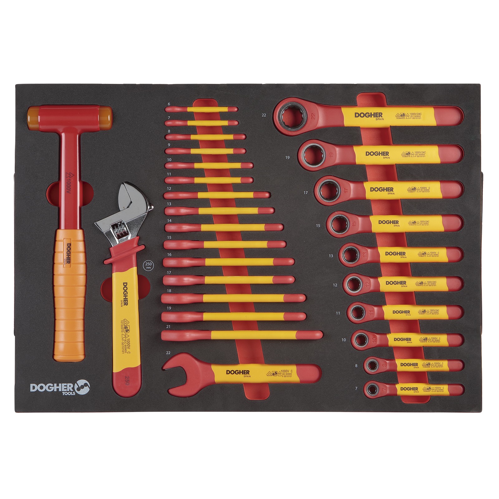 Carro Mecánico DOGHER VDE STD 6 Cajones + 84 Herramientas