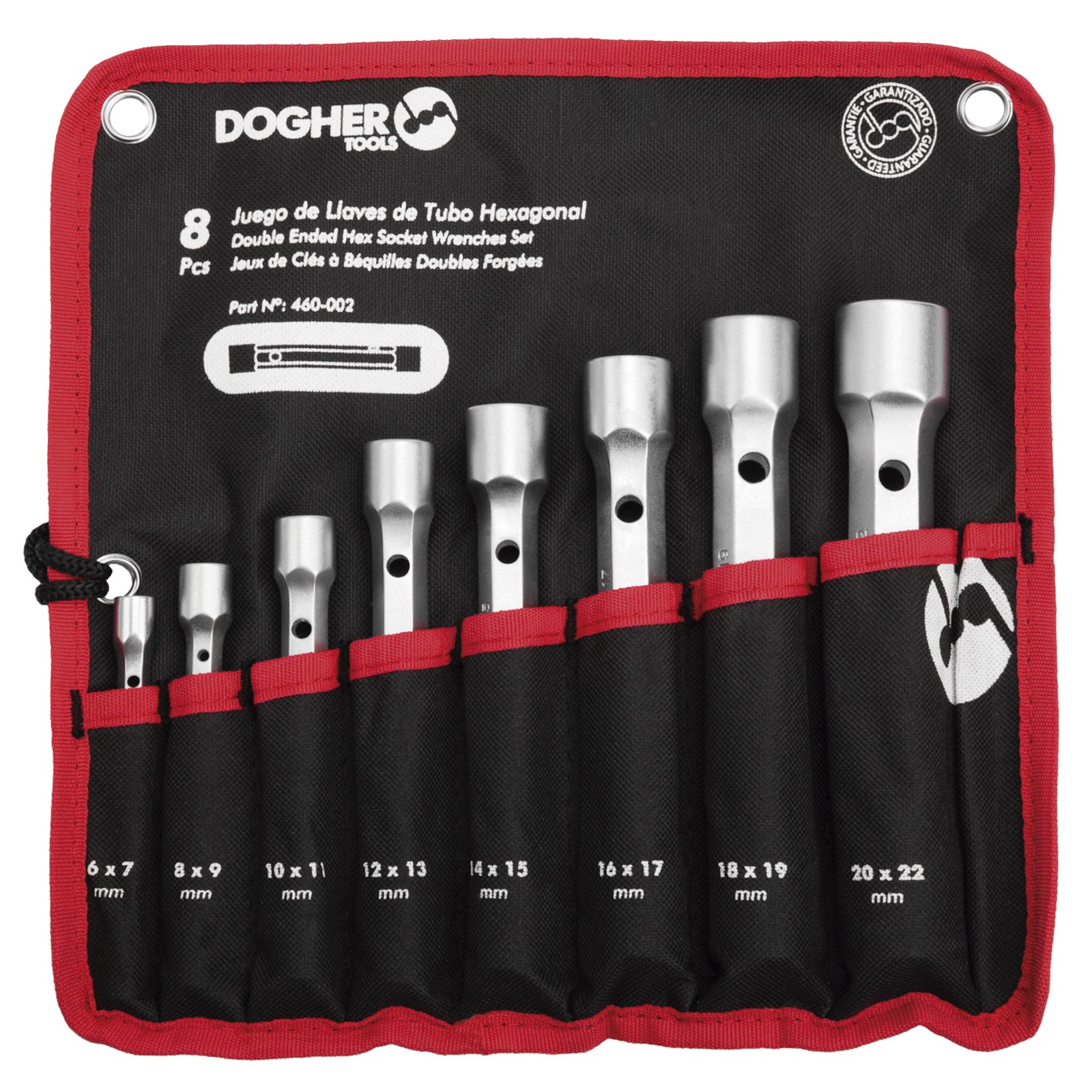 Bolsa Nylon 8 Llaves de Tubo Hexagonal DOGHER CrV Forjada