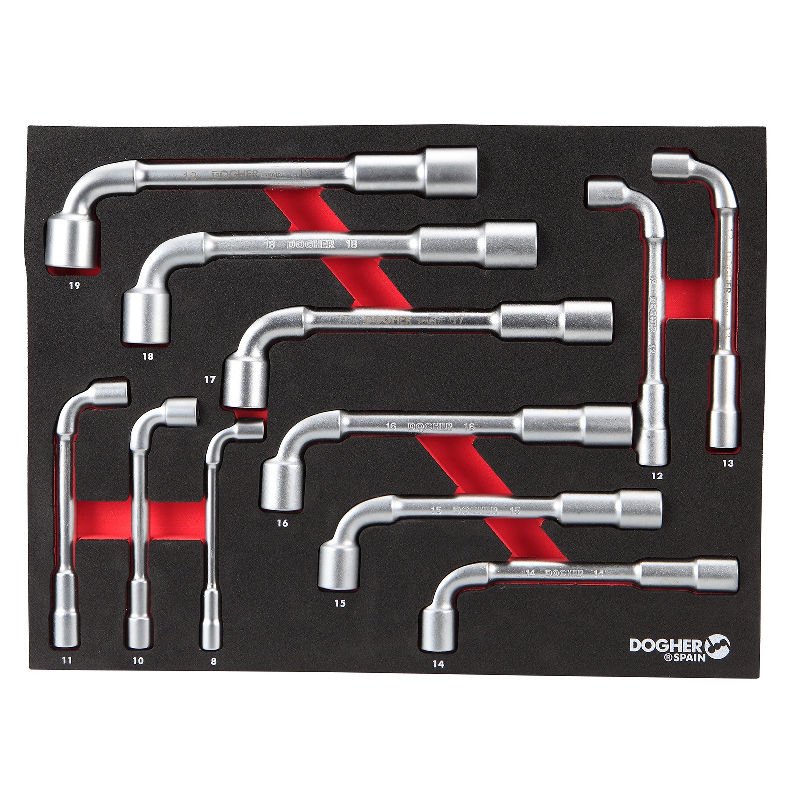 Bandeja Combinable DOGHER 1/2 11 Llaves de Pipa 8 mm-19 mm