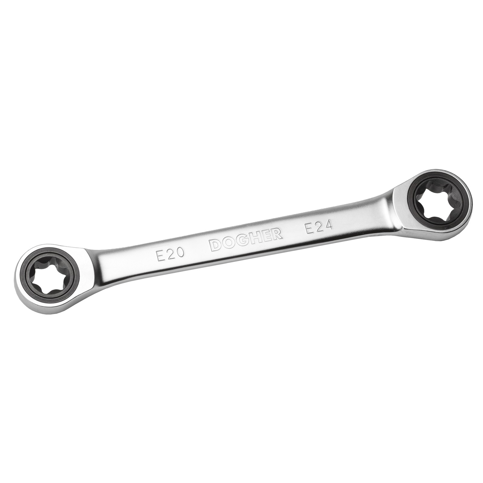 Llave DOGHER Doble Boca Torx (E) Plana de Carraca CrV