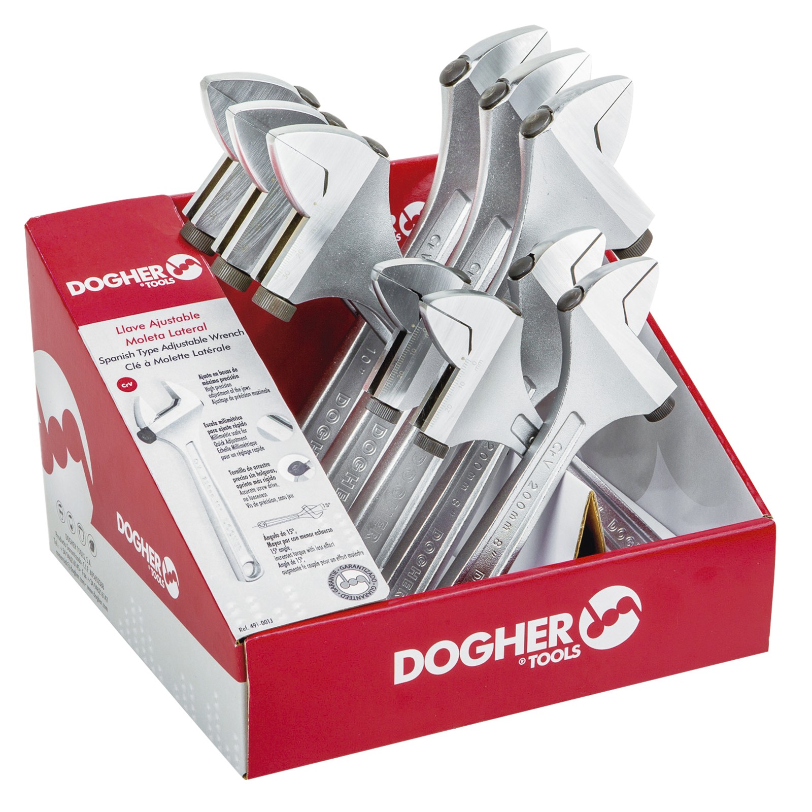 Expositor Mostrador Llave Ajustable DOGHER Moleta Lateral CrV 15º