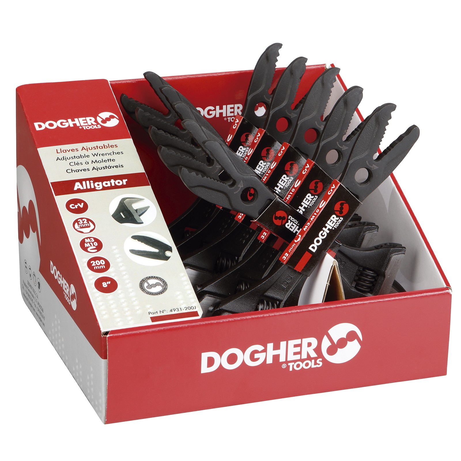 Expositor Mostrador Llave Ajustable DOGHER Alligator 8-200mm