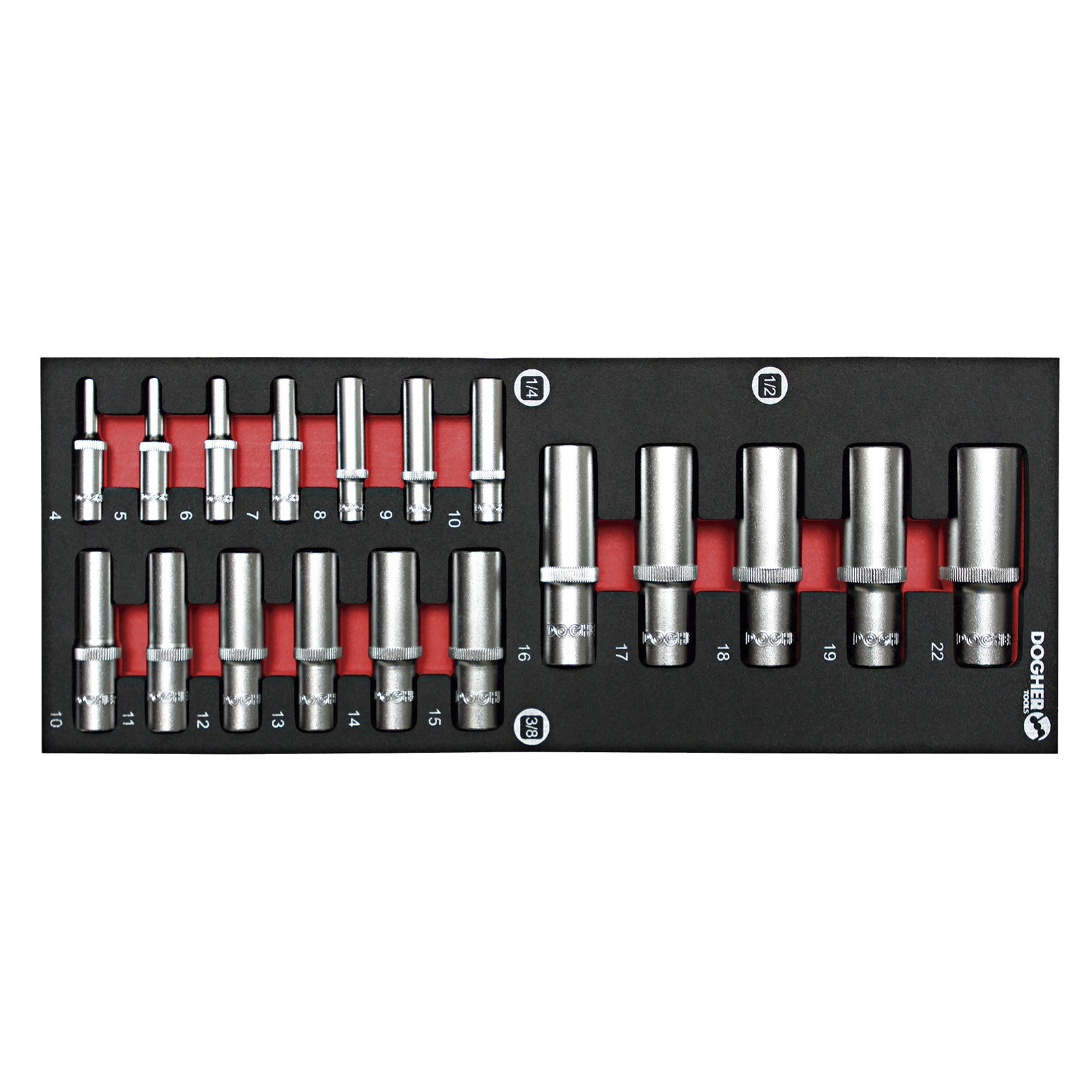 Bandeja Combinable DOGHER 1/4 - 18 Vasos Hexagonales 1/4