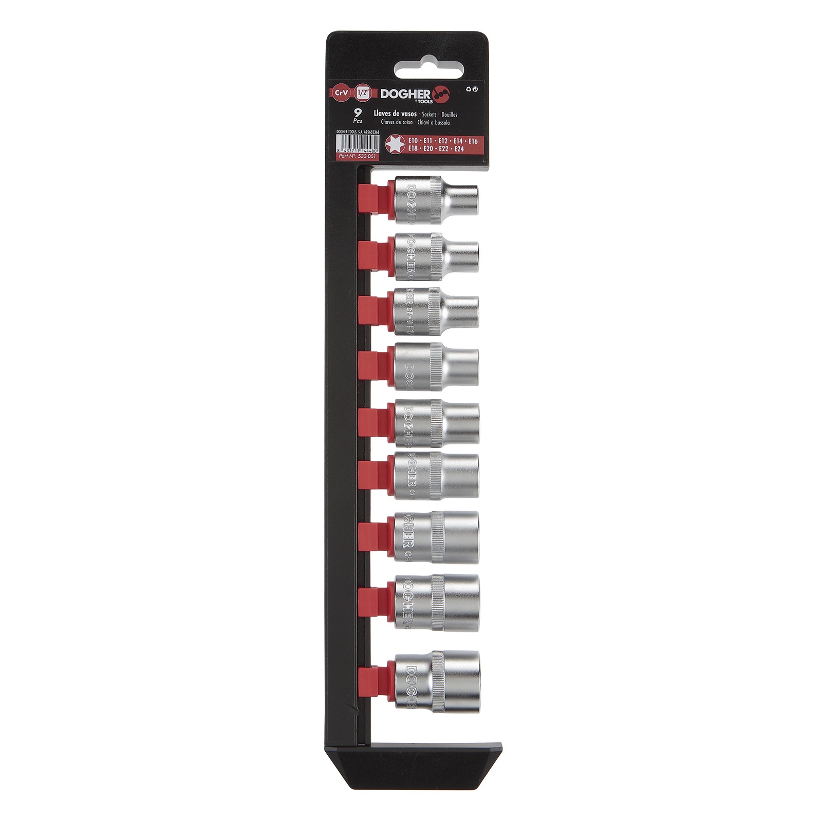 Juego DOGHER 9 Llaves de Vaso Torx Hembra 1/2