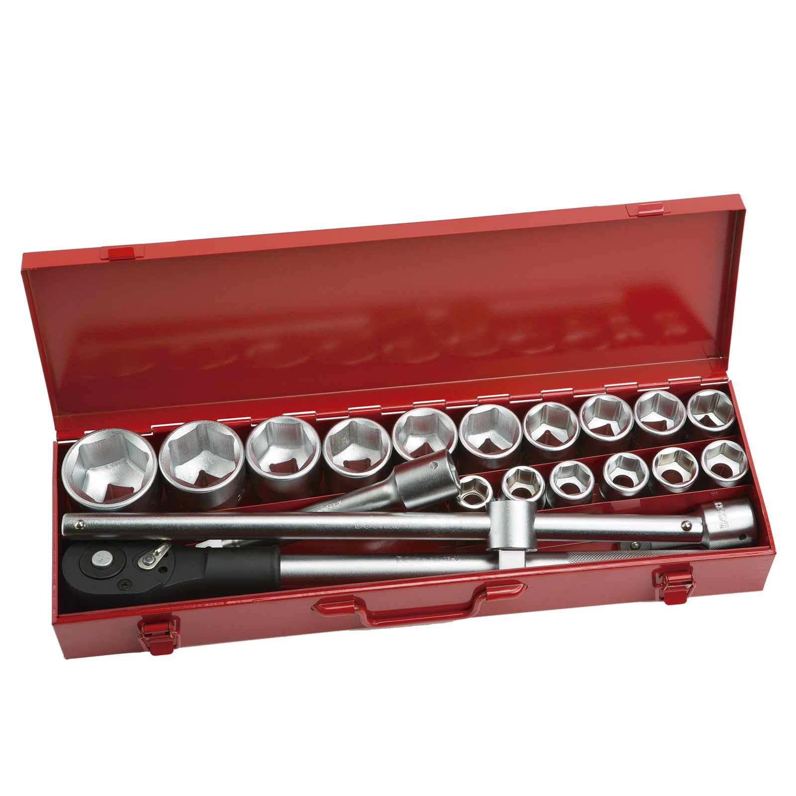 Estuche DOGHER Metálico 20 Piezas Llaves de Vaso Hexagonal 3/4