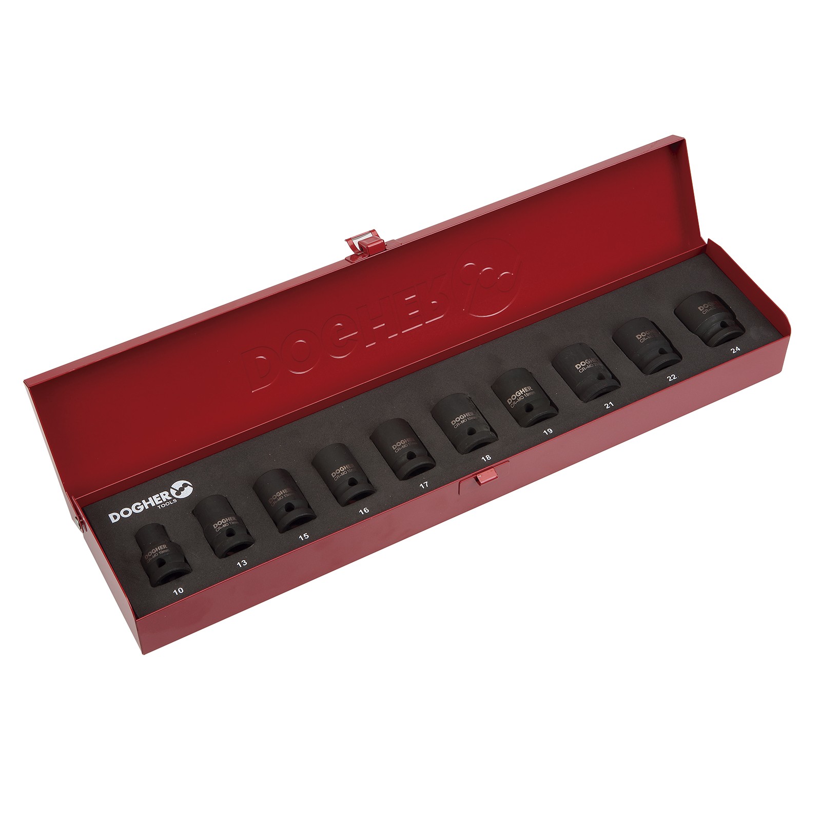 Estuche DOGHER 10 Llaves de Vasos Impacto de 1/2 Hexagonal 10A24mm