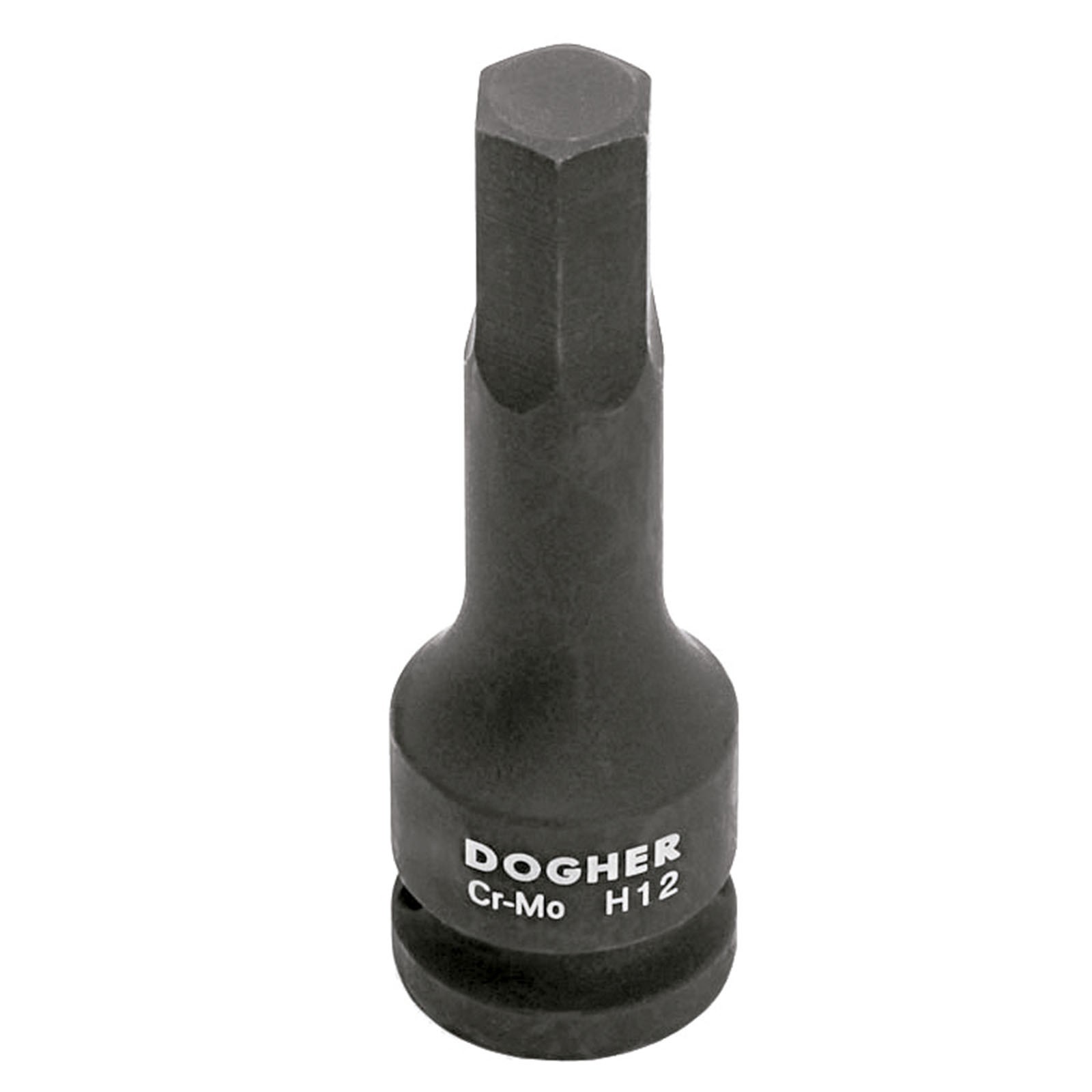 Llave DOGHER de Vaso Impacto CrMo 1/2 Punta Hexagonal Serie Larga